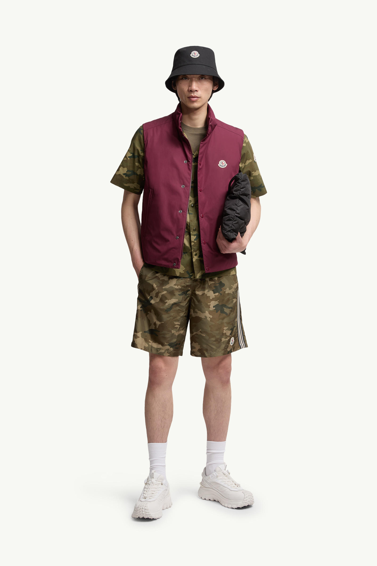 Printed Swim Shorts Men Green & Brown Moncler 0