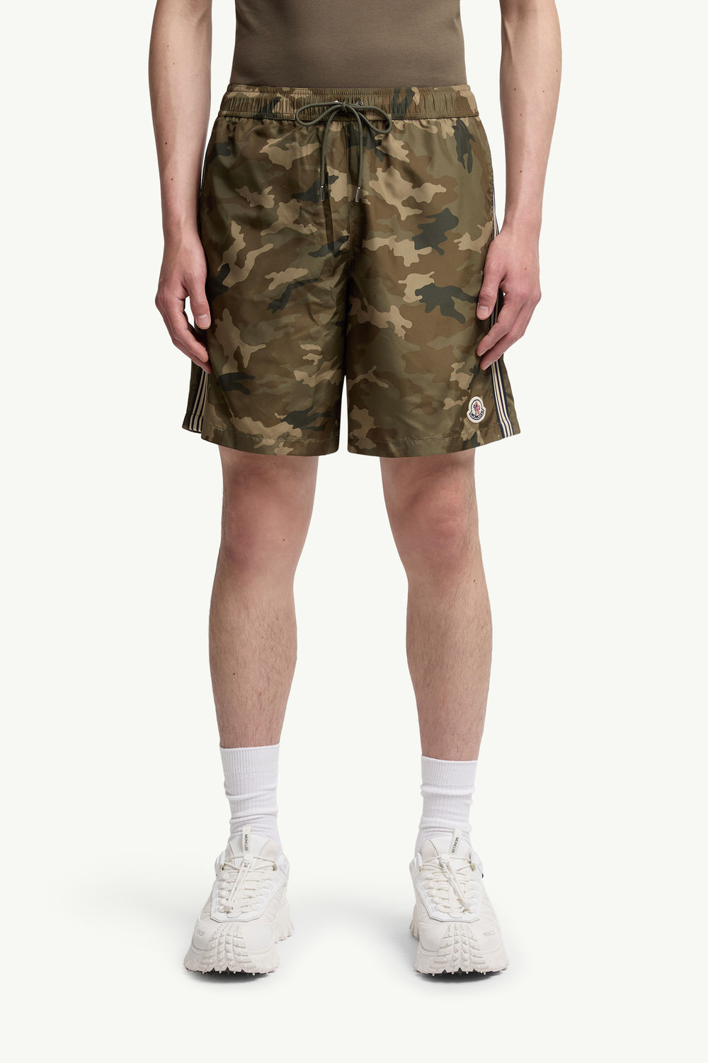 Printed Swim Shorts Men Green & Brown Moncler 3