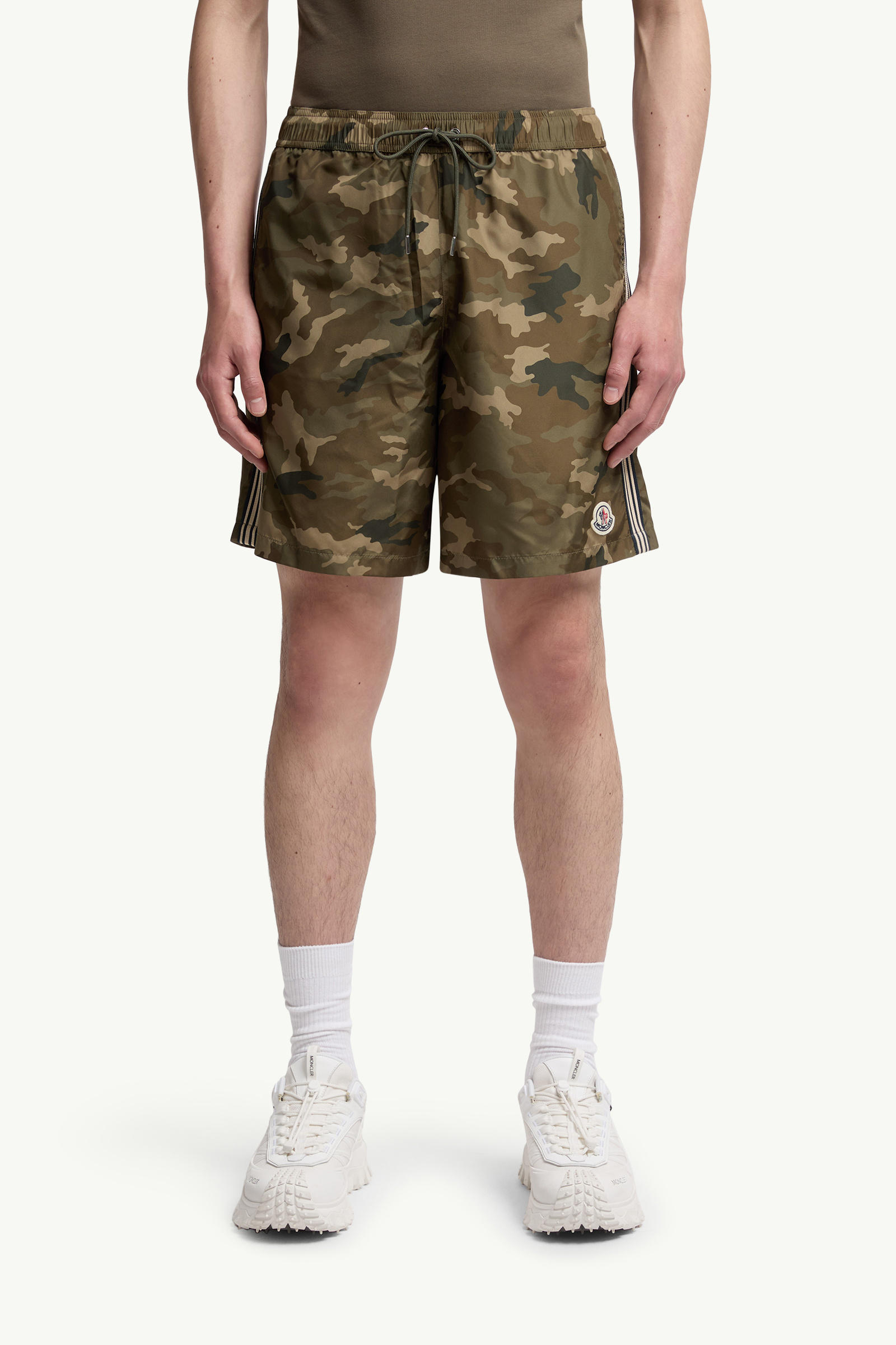 Printed Swim Shorts Men Green & Brown Moncler 3