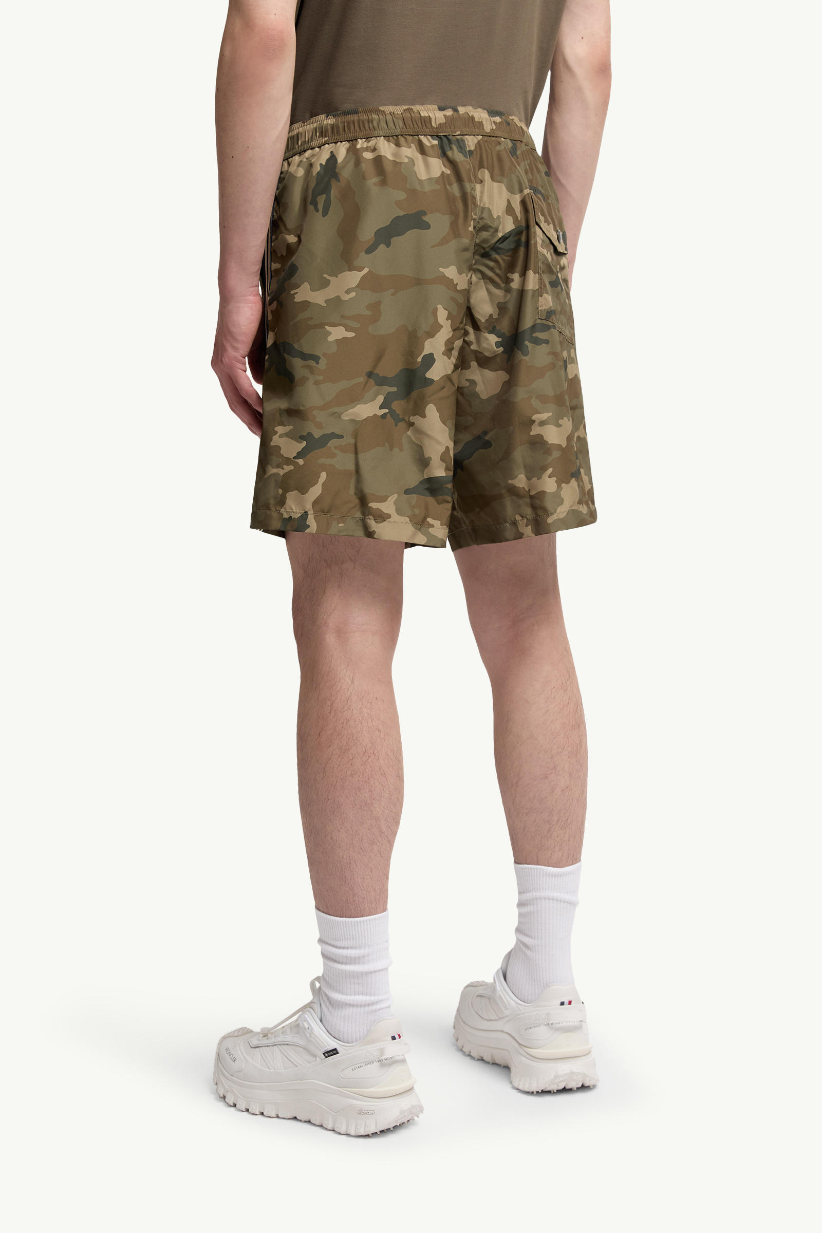 Printed Swim Shorts Men Green & Brown Moncler 4