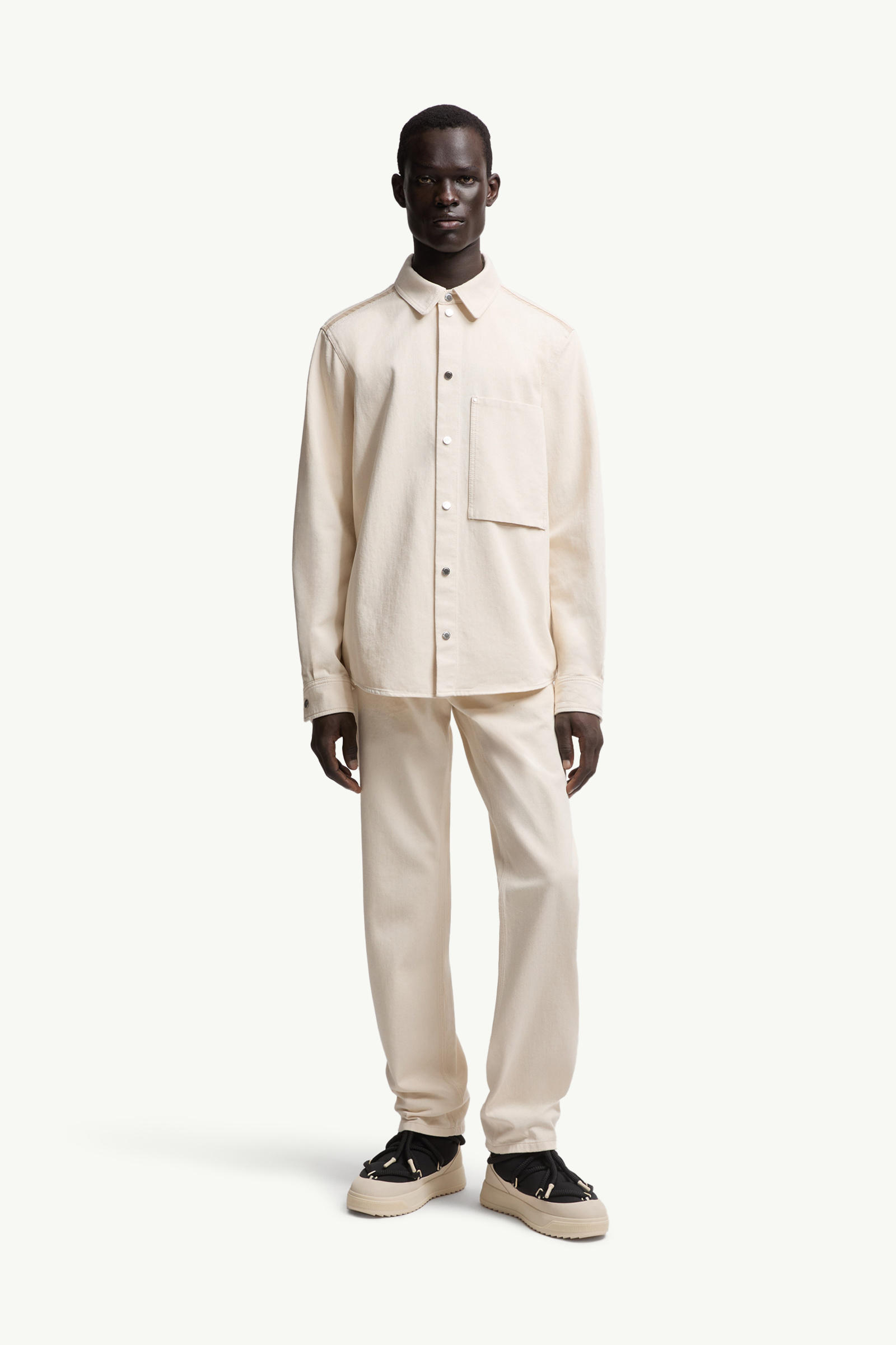 男士牛仔长袖衬衫 男士 象牙白 Moncler 0