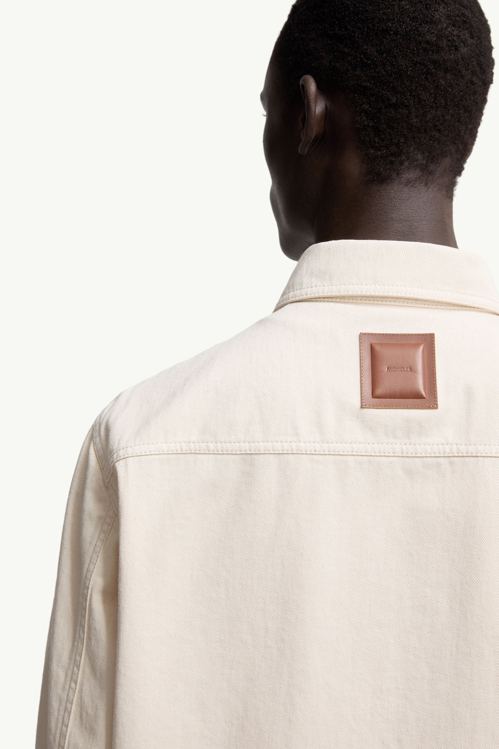 Denim Long Sleeve Shirt Men White Ivory Moncler 5