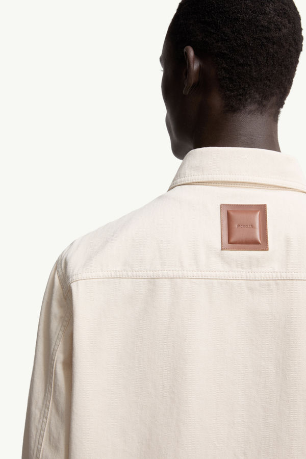 Denim Long Sleeve Shirt Men White Ivory Moncler 5