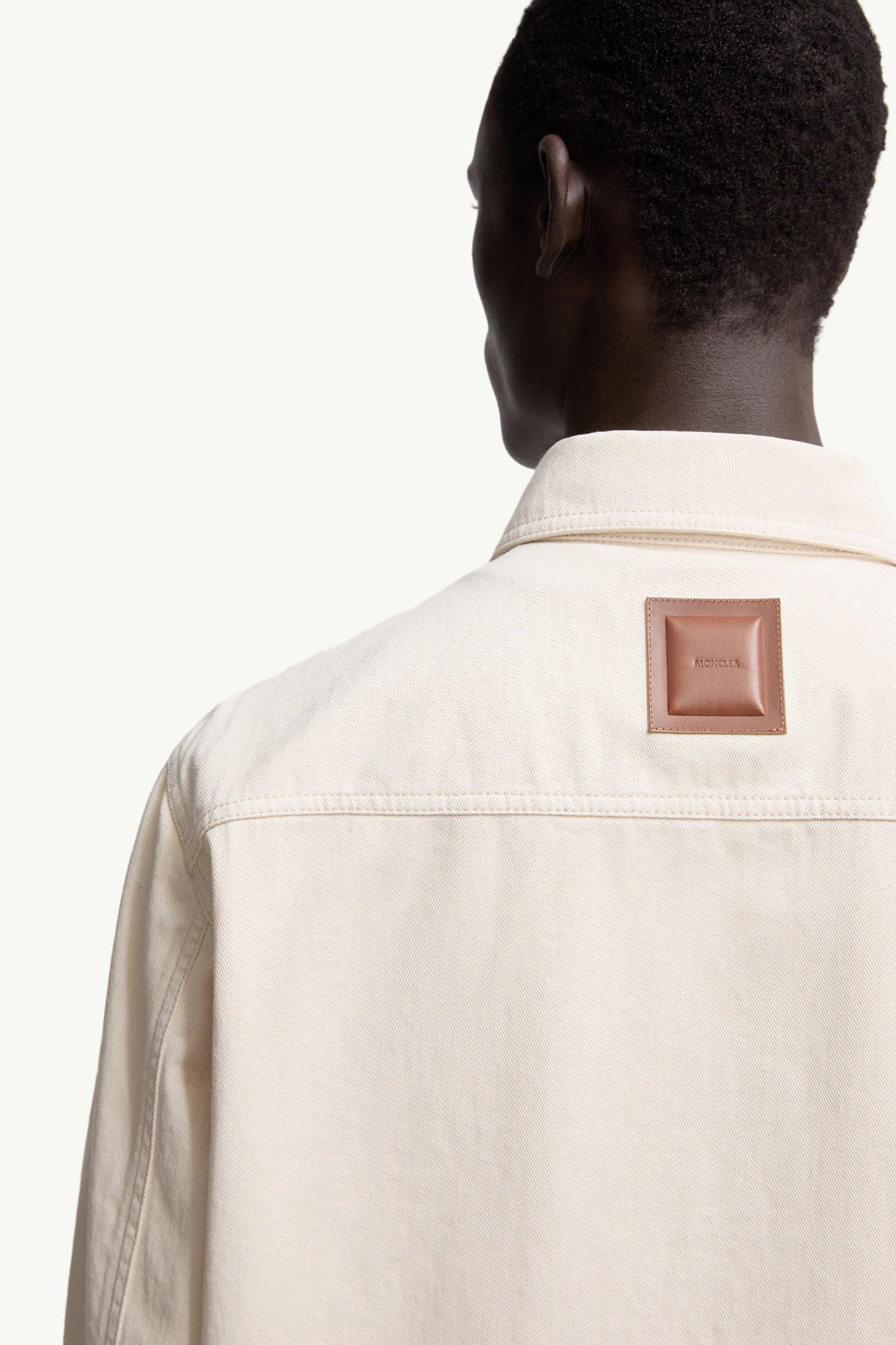 Denim Long Sleeve Shirt Men White Ivory Moncler 5