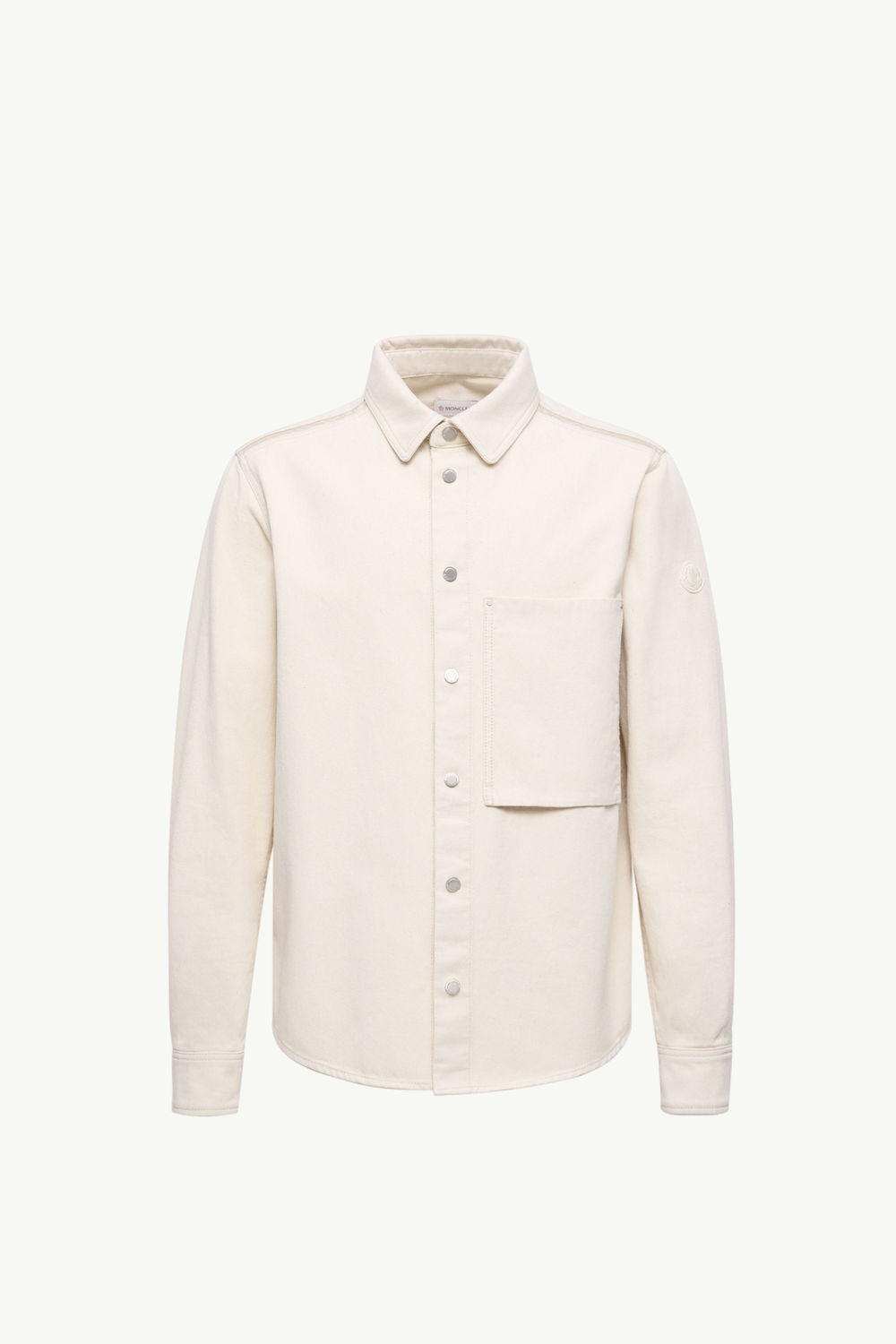 Denim Long Sleeve Shirt Men White Ivory Moncler 2