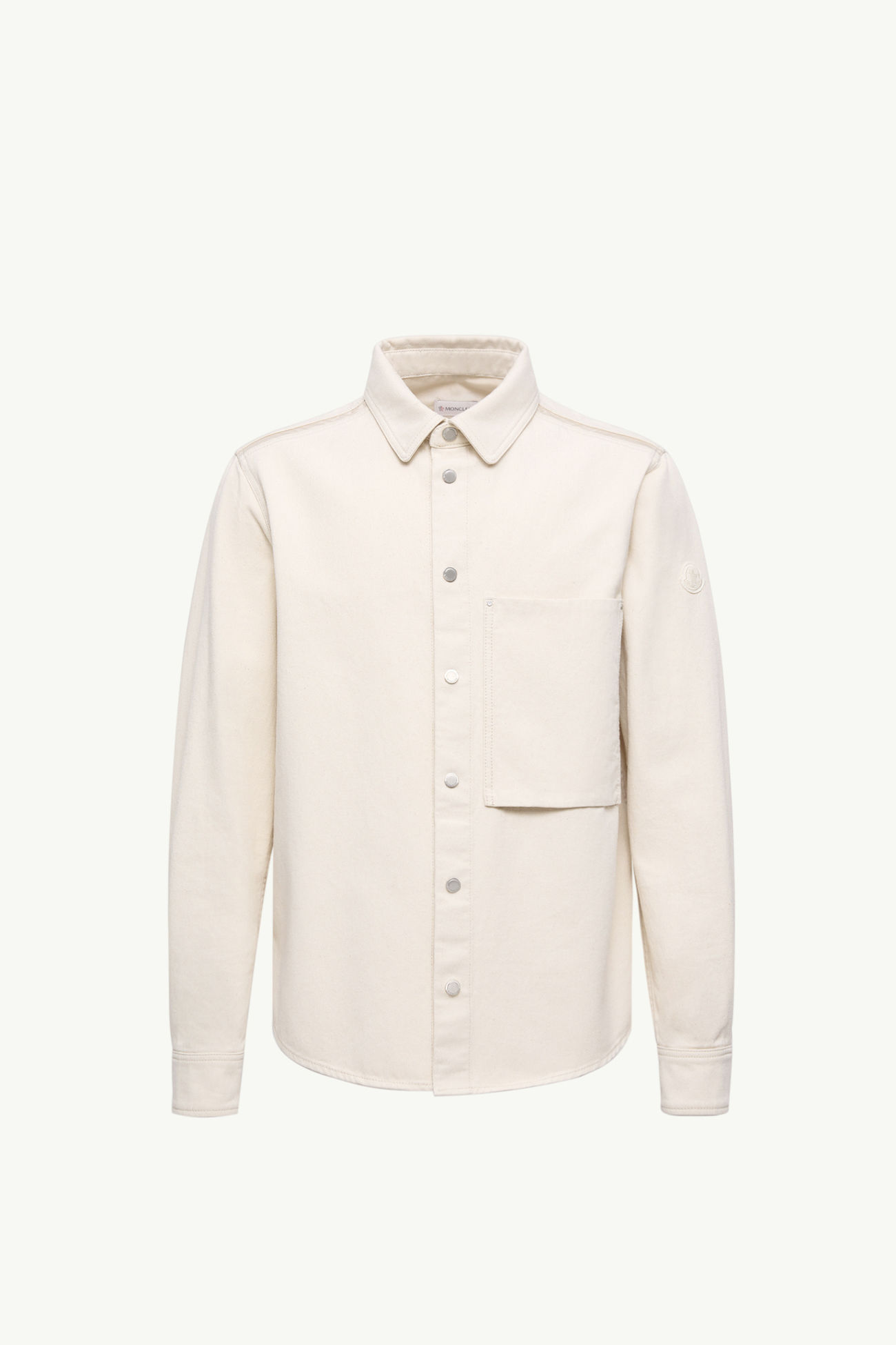 Langärmliges Hemd aus Denim Herren Weiß-Elfenbein Moncler 2