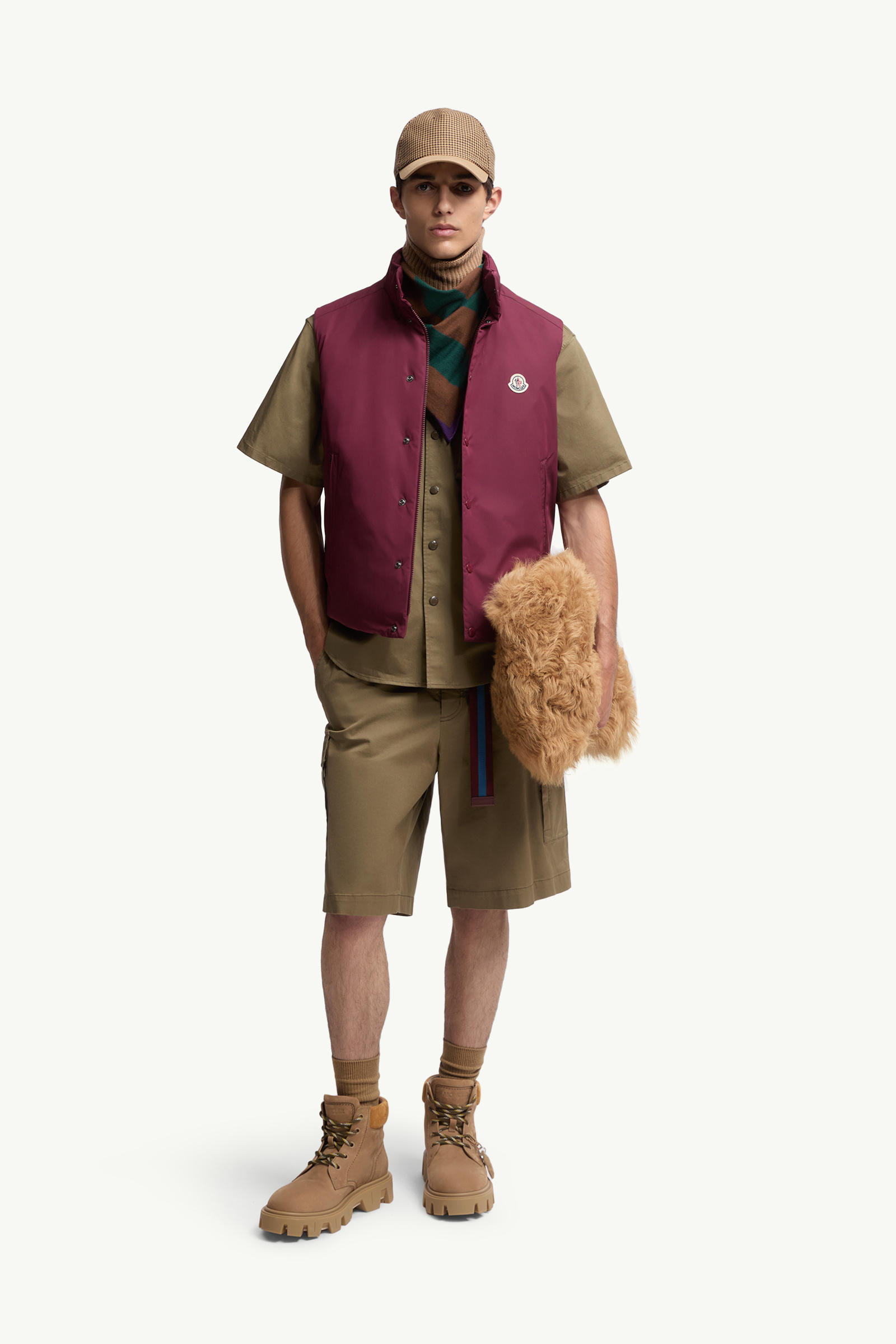 男士棉质华达呢短袖衬衫 男士 橄榄绿 Moncler 0