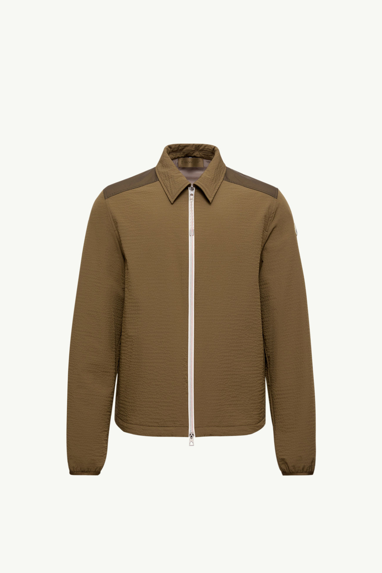 夾層泡泡紗拉鏈恤衫 男士 橄欖綠色 Moncler 2