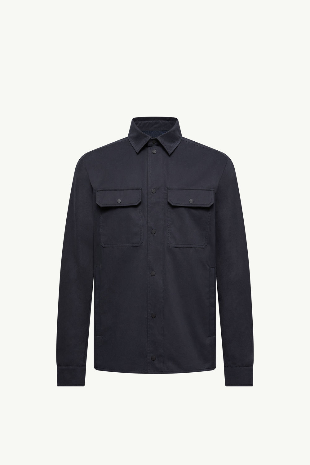 Chemise à manches longues en gabardine de coton Hommes Bleu marine Moncler 2
