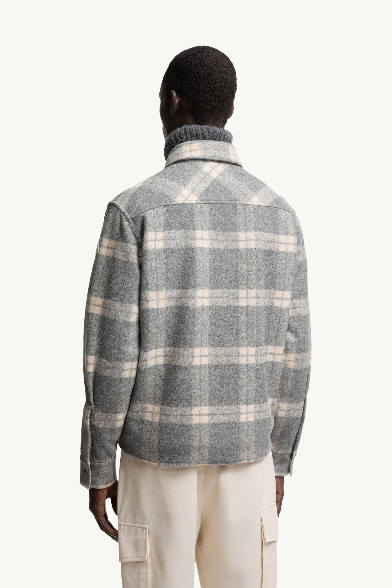 Long Sleeve Tartan Shirt Men White & Grey Moncler 4