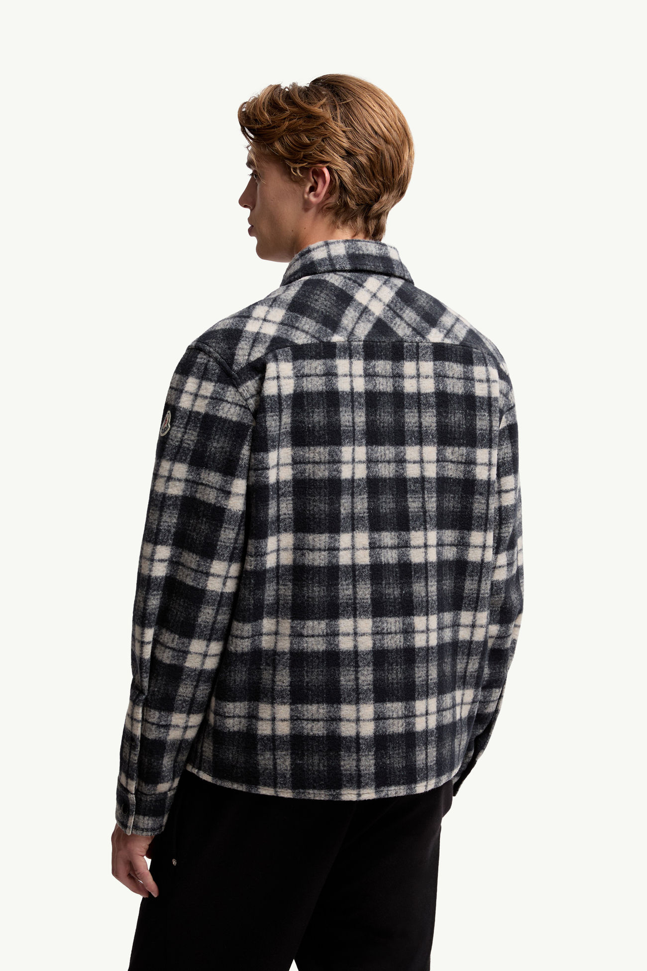 Long Sleeve Tartan Shirt Men White & Blue Moncler 4