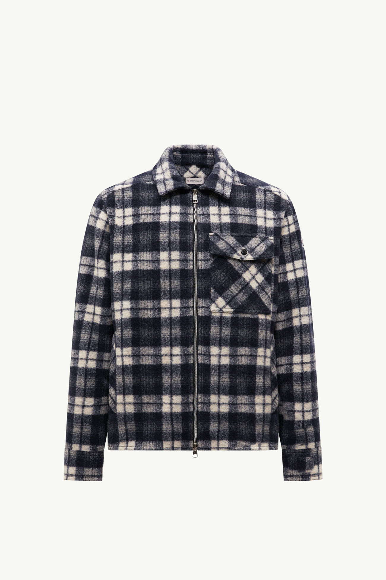 Camicia a Maniche Lunghe in Tartan Uomo Bianco & Blu Moncler 2