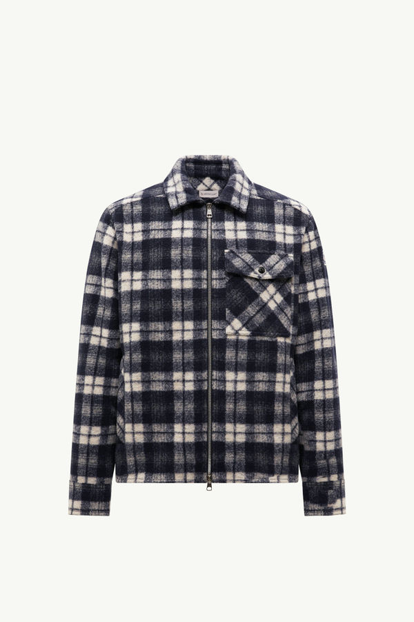 Long Sleeve Tartan Shirt Men White & Blue Moncler 2