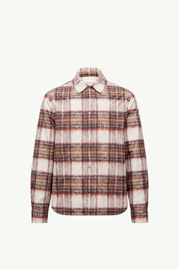 Check Padded Shirt Jacket Men Beige & Pink Moncler 2