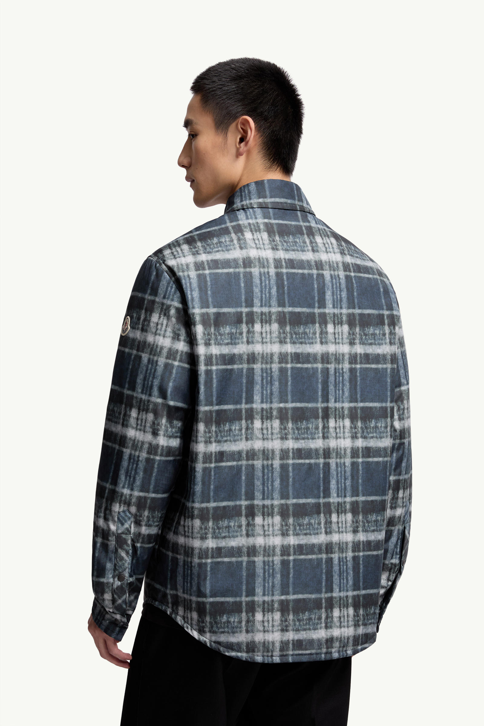 Kartierte wattierte Hemdjacke Herren Blau & Schwarz Moncler 4