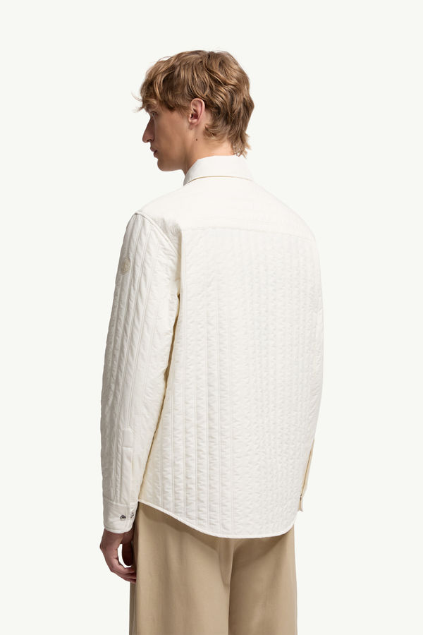 Vertical-Quilted Padded Shirt Jacket Men White Ivory Moncler 4