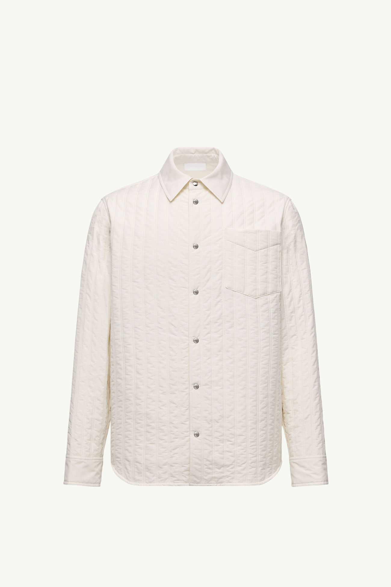 Giacca camicia imbottita con trapuntatura verticale Uomo Bianco Avorio Moncler 2
