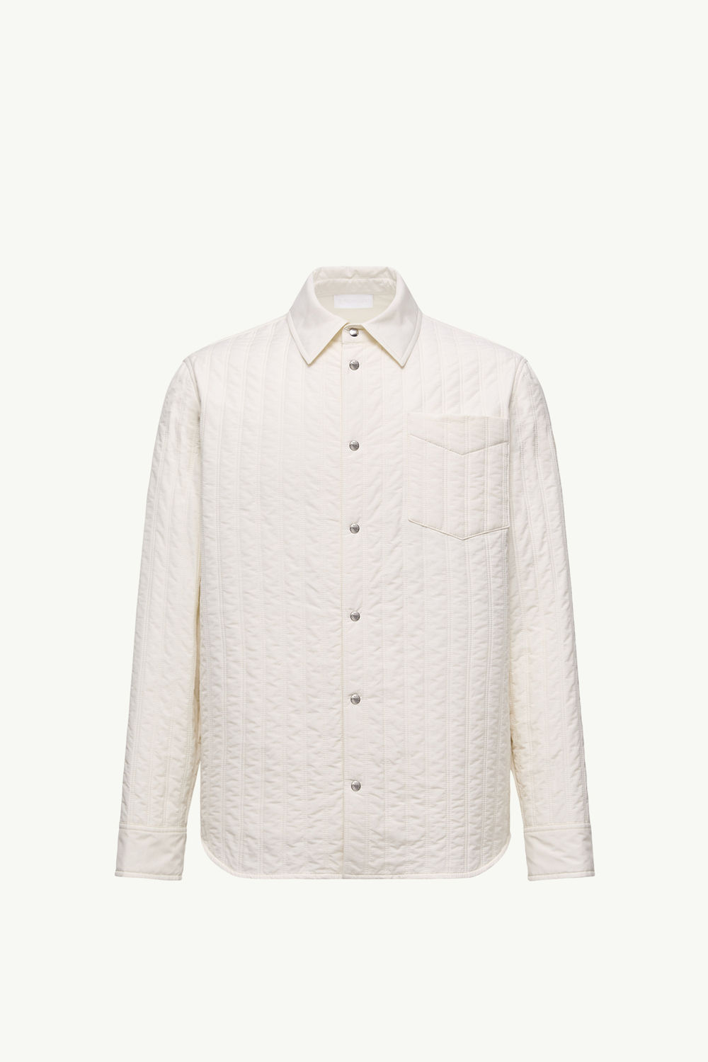 Vertical-Quilted Padded Shirt Jacket Men White Ivory Moncler 2