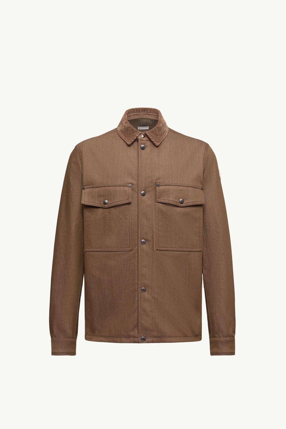 Denim Corduroy-Trimmed Shirt Jacket Men Brown Moncler 2