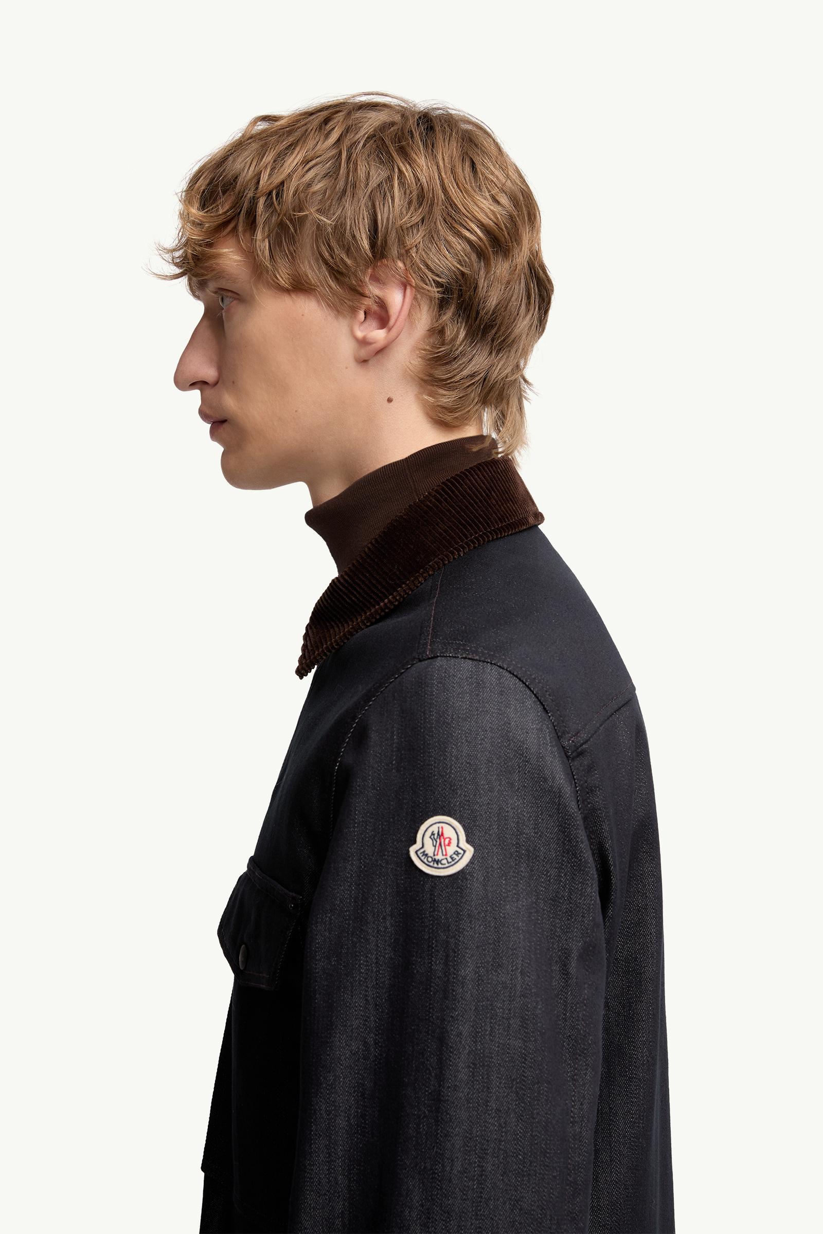 Hemdjacke aus Denim mit Cordbesatz Herren Dunkelblau Moncler 1
