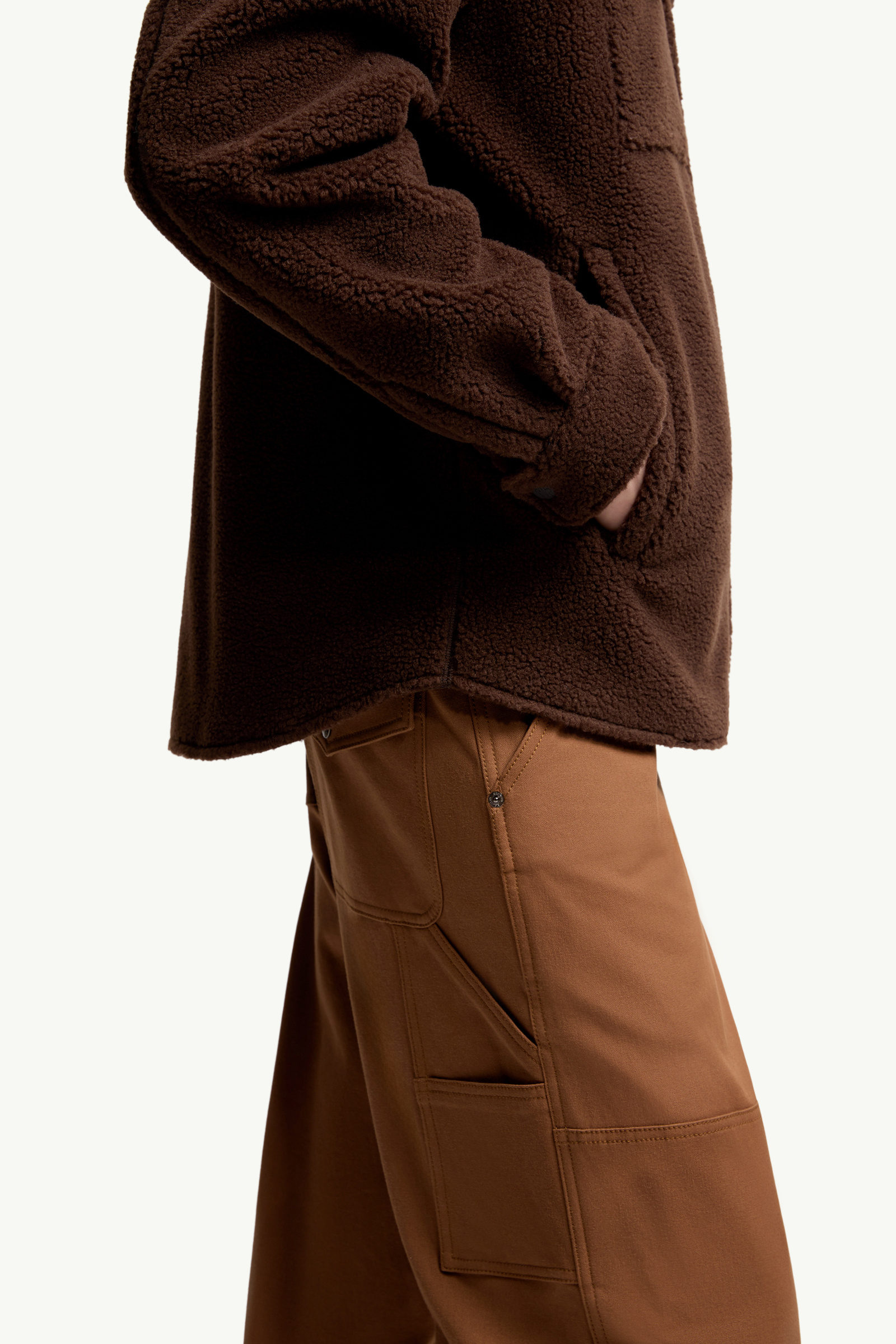 Hemdjacke aus Teddyfleece mit Cordbesatz Herren Braun Moncler 5