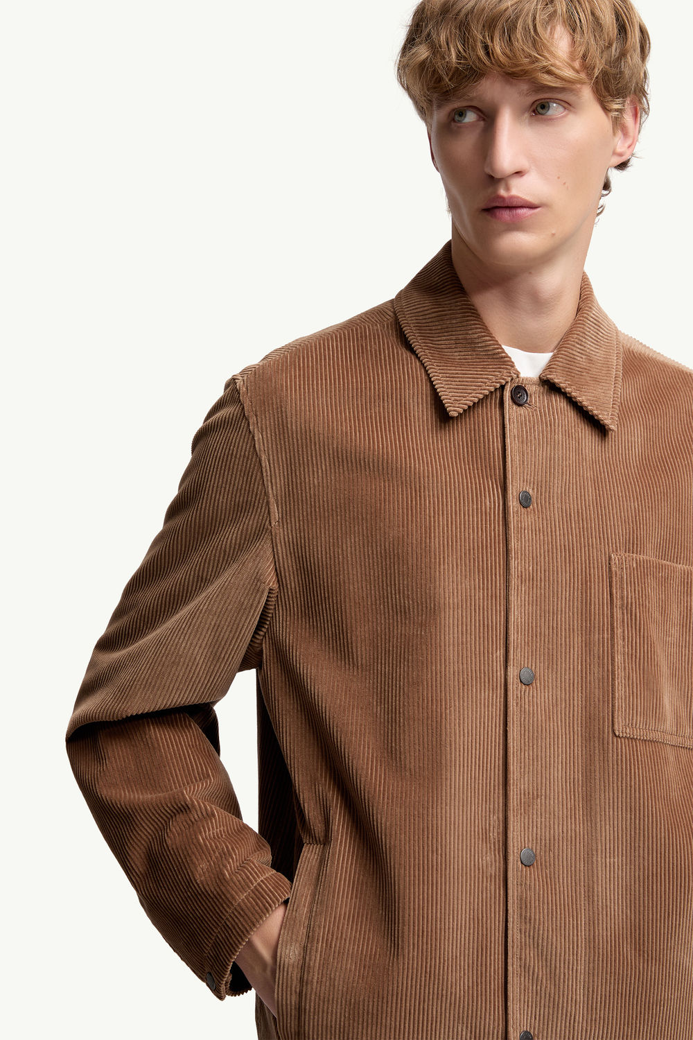Corduroy Shirt Jacket Men Brown Moncler 5