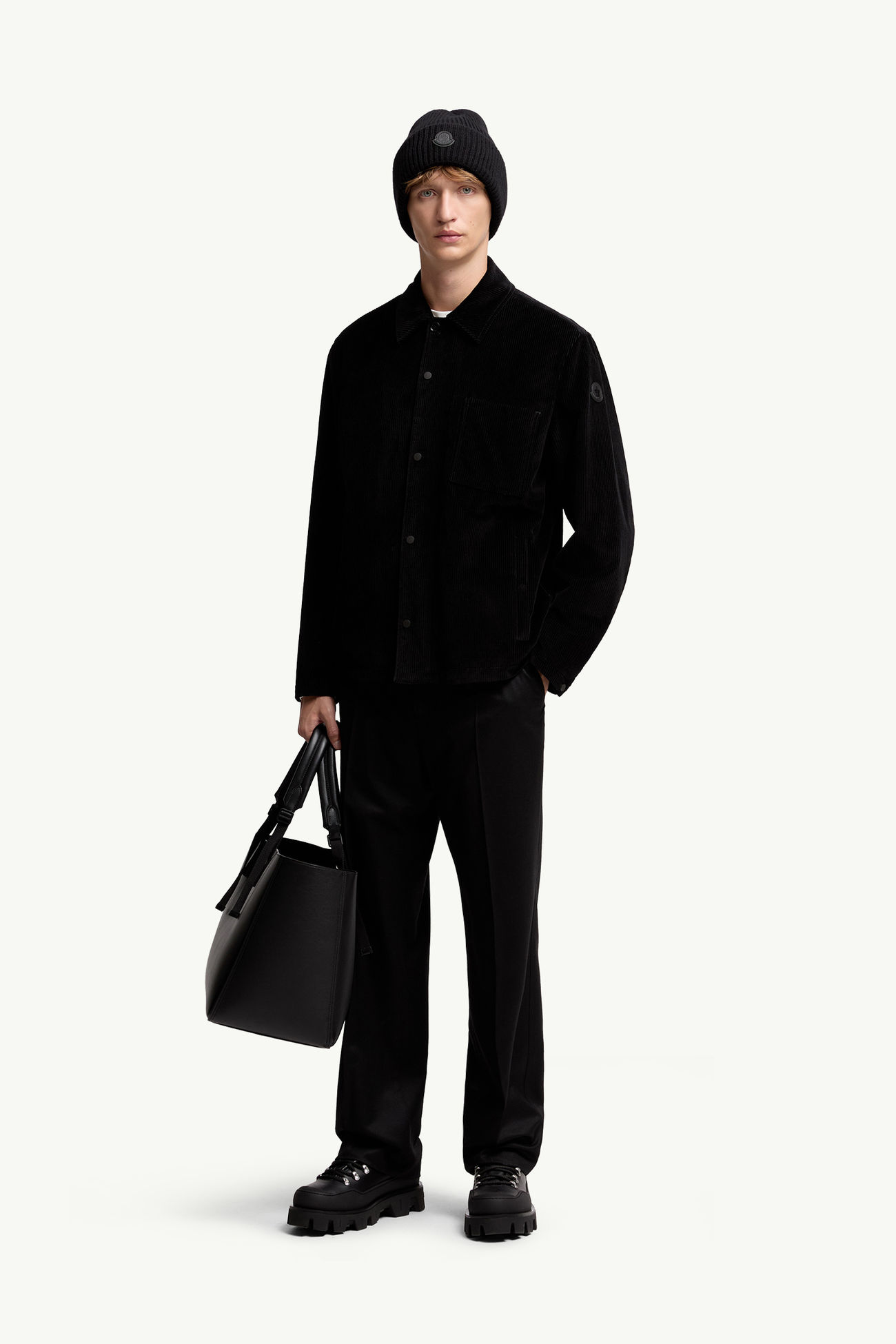 Hemdjacke aus Cord Herren Schwarz Moncler 0