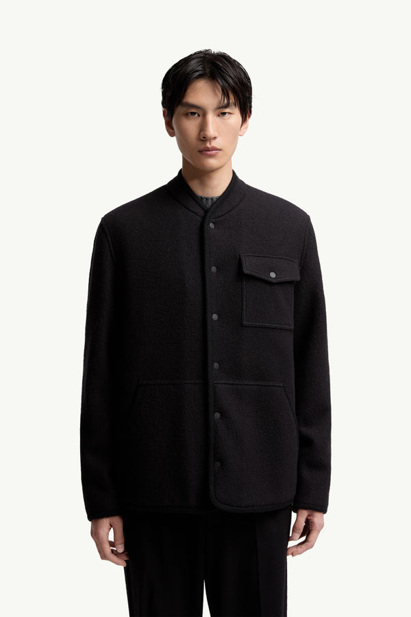 Hemdjacke aus Wollbouclé Herren Schwarz Moncler 3