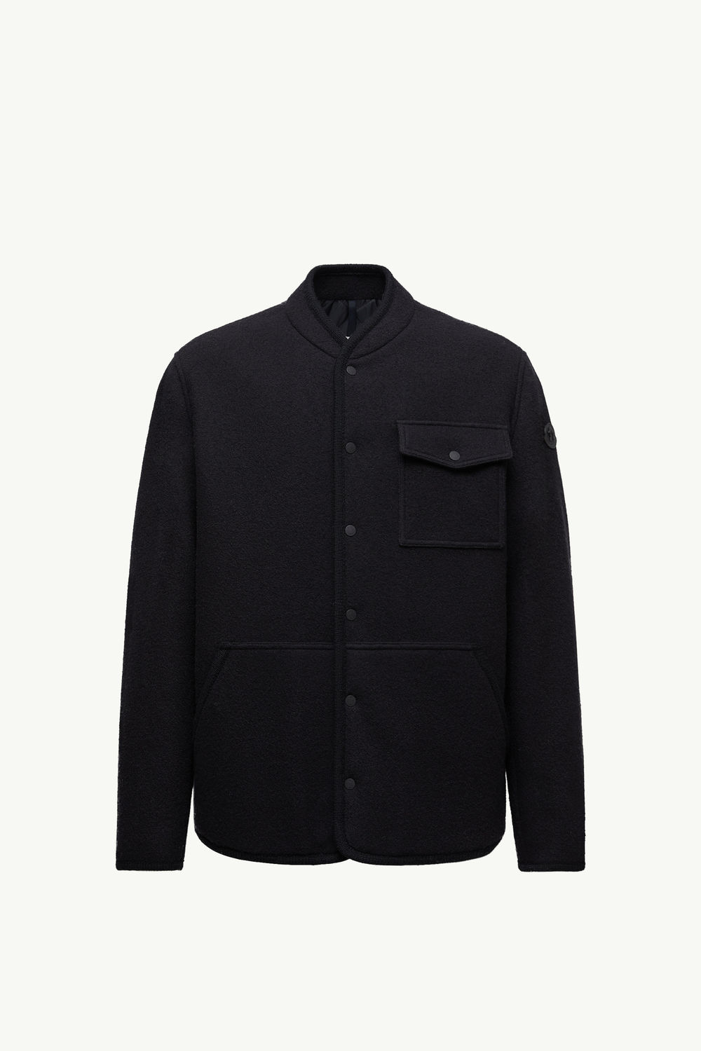Wool Bouclé Shirt Jacket Men Black Moncler 2