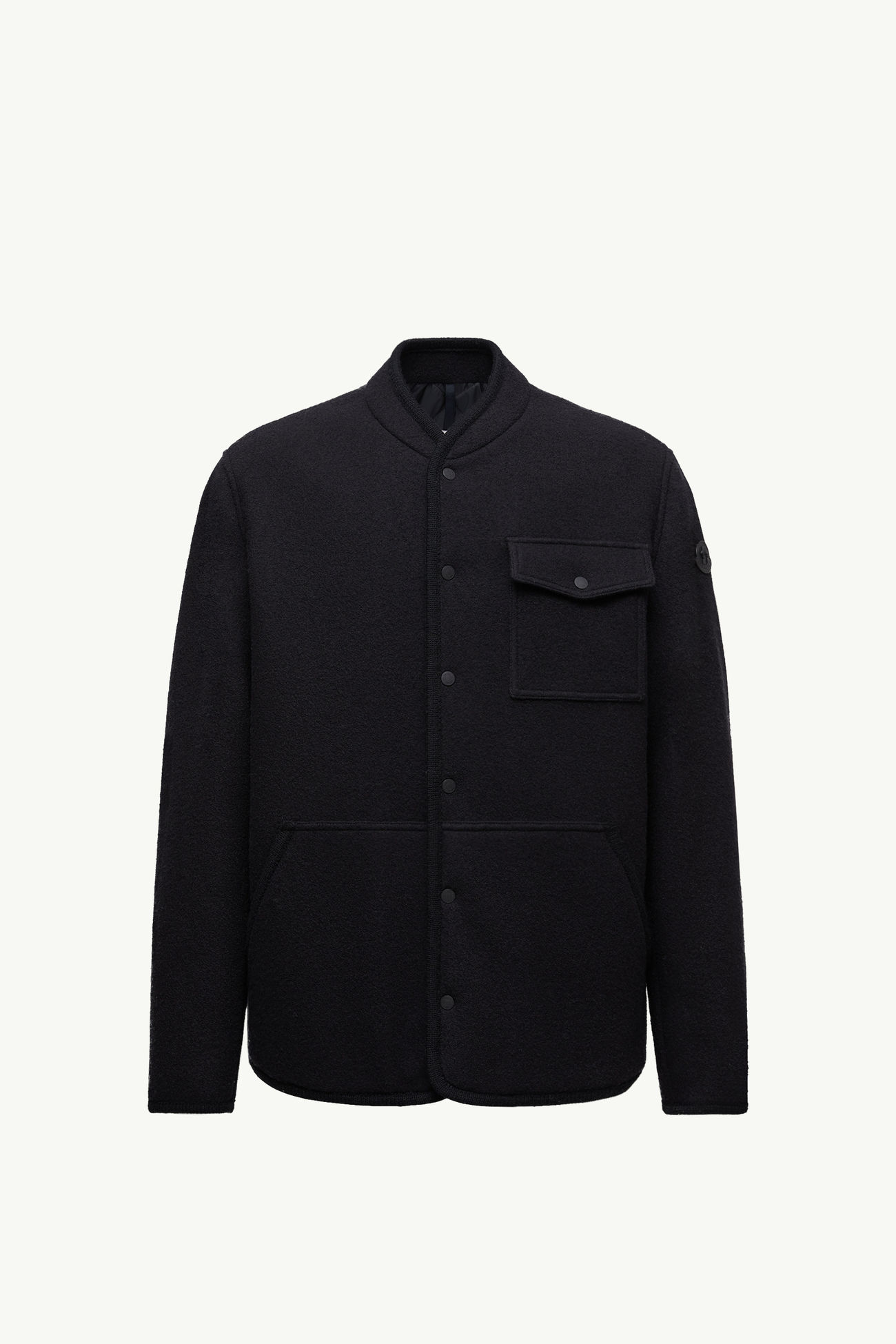 Wool Bouclé Shirt Jacket Men Black Moncler 2
