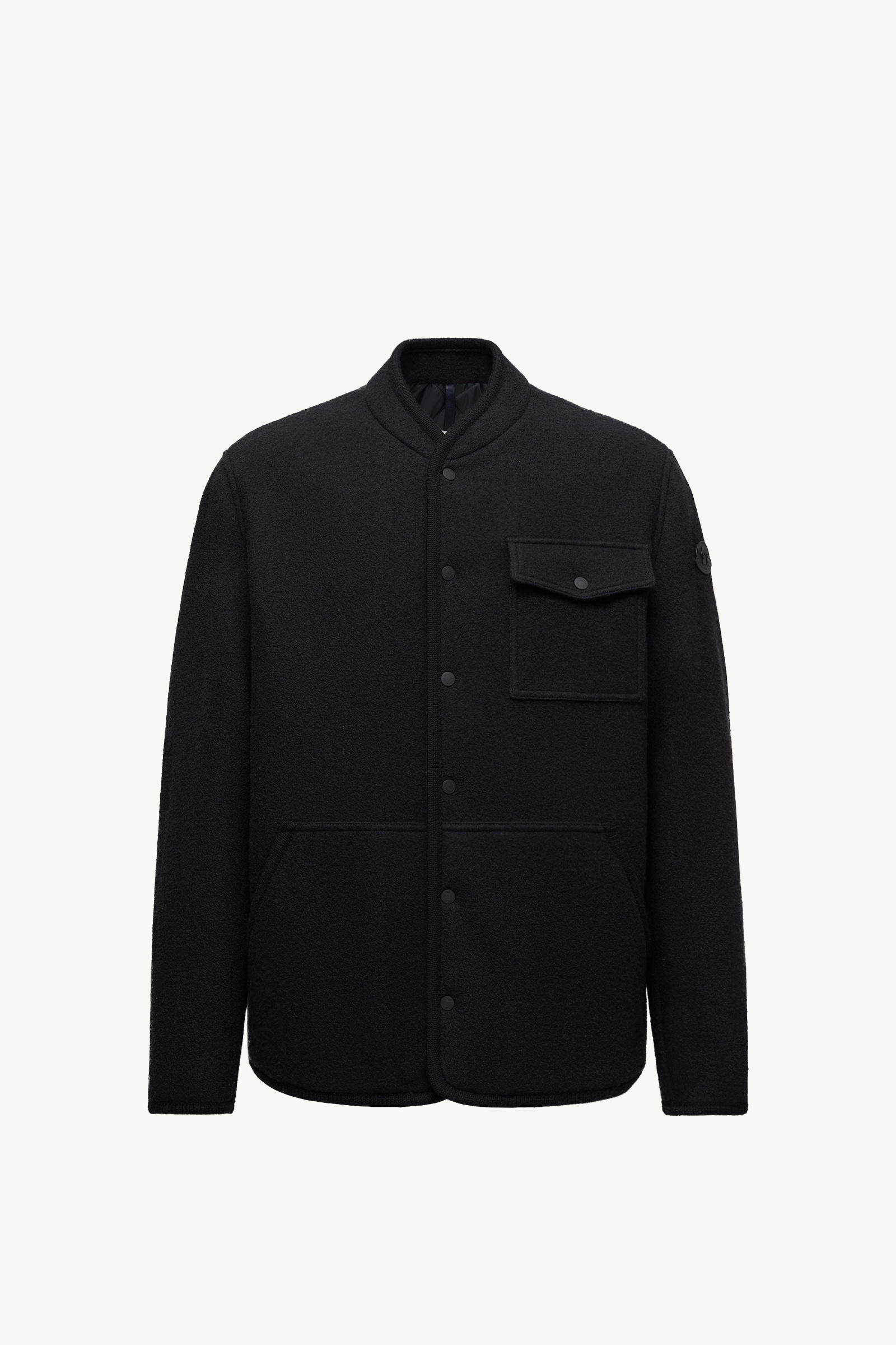 Wool Bouclé Shirt Jacket Men Black Moncler 2