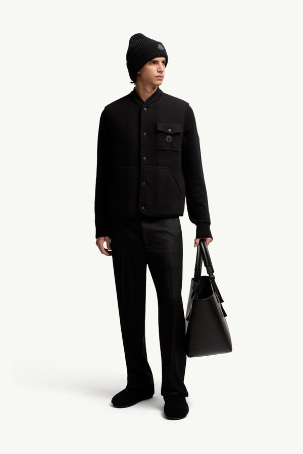 Wool Bouclé Gilet Men Black Moncler 0