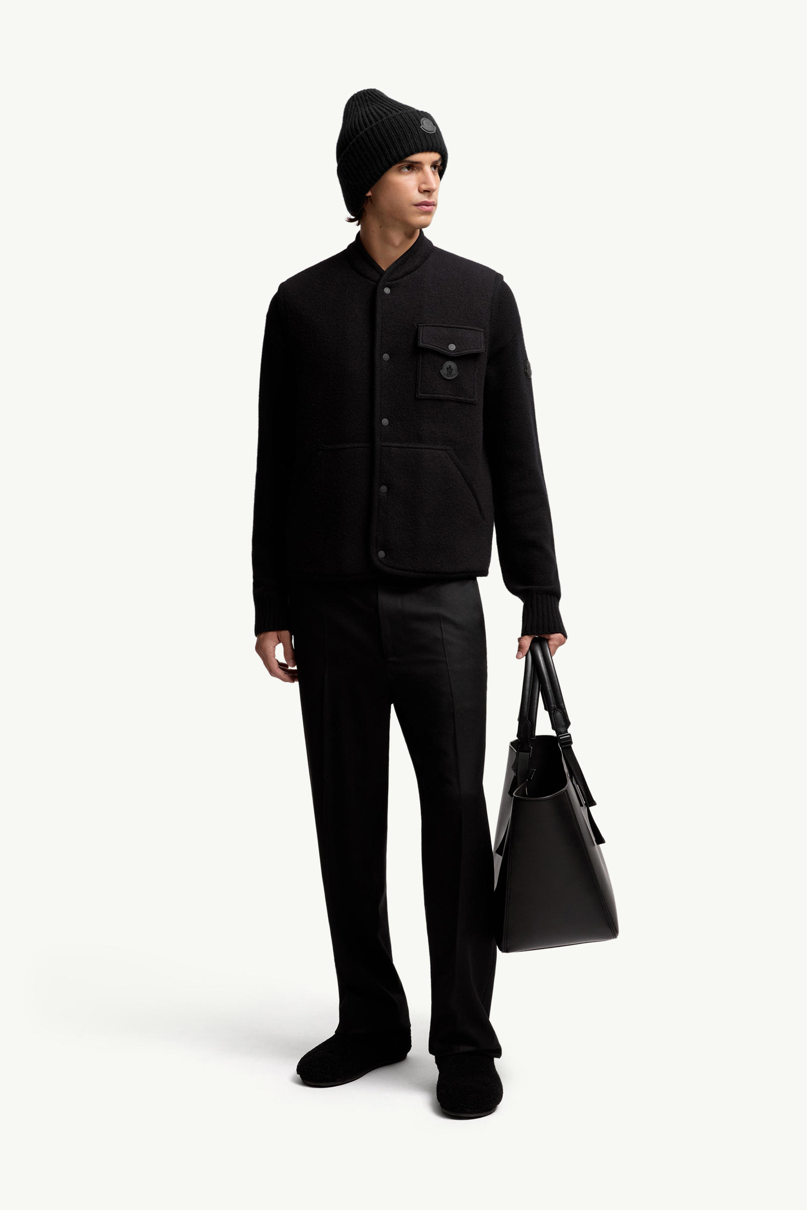 Wool Bouclé Gilet Men Black Moncler 0