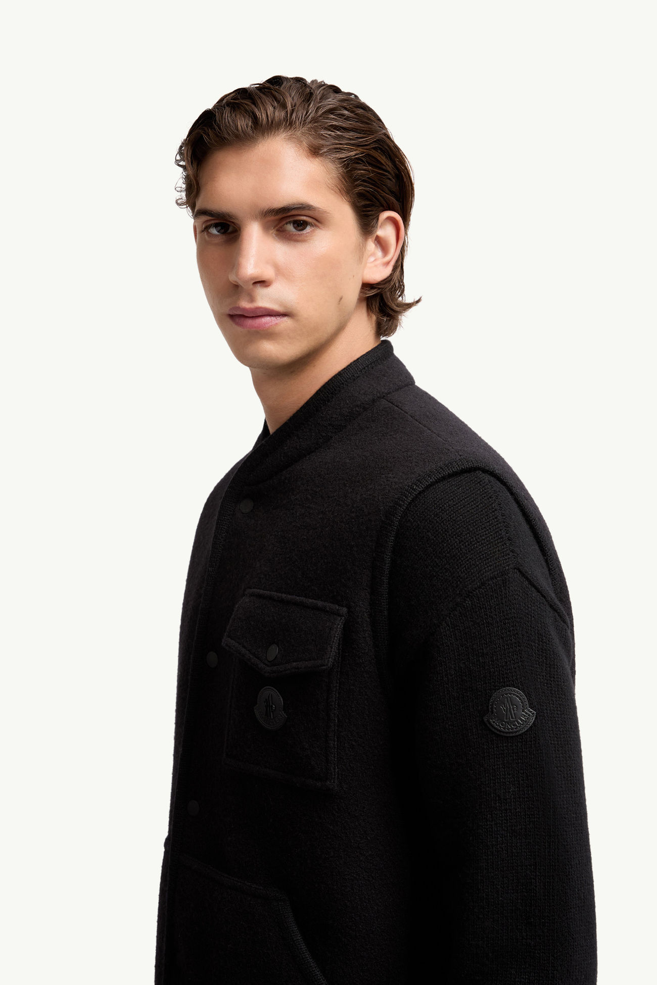 Wool Bouclé Vest Men Black Moncler 1