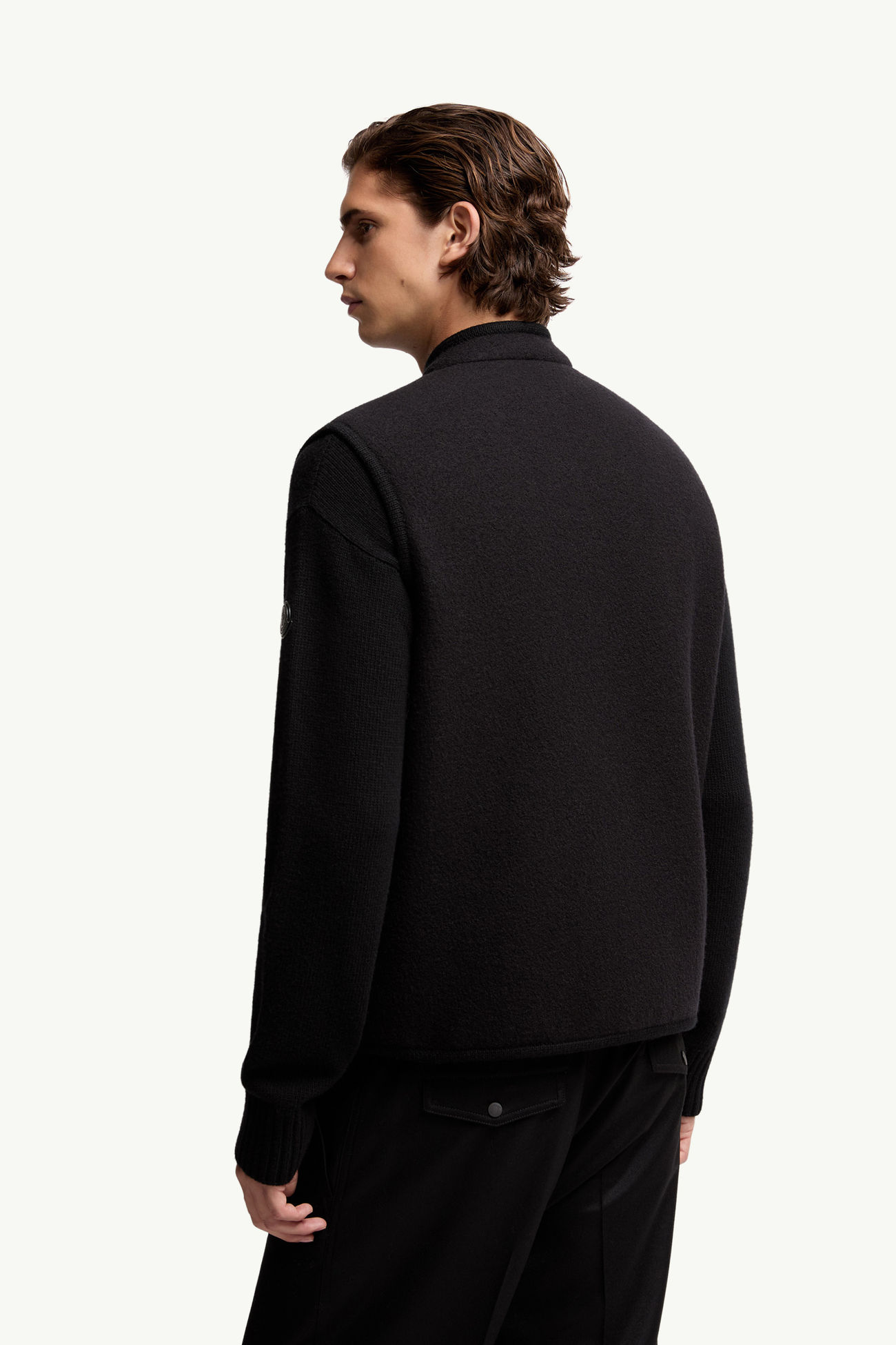 Chaleco de lana bouclé Hombre Negro Moncler 4