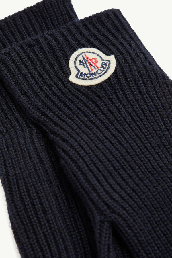 Wool Gloves Gender Neutral Navy Blue Moncler 2