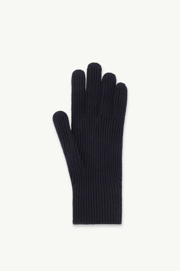 Wool Gloves Gender Neutral Navy Blue Moncler 3