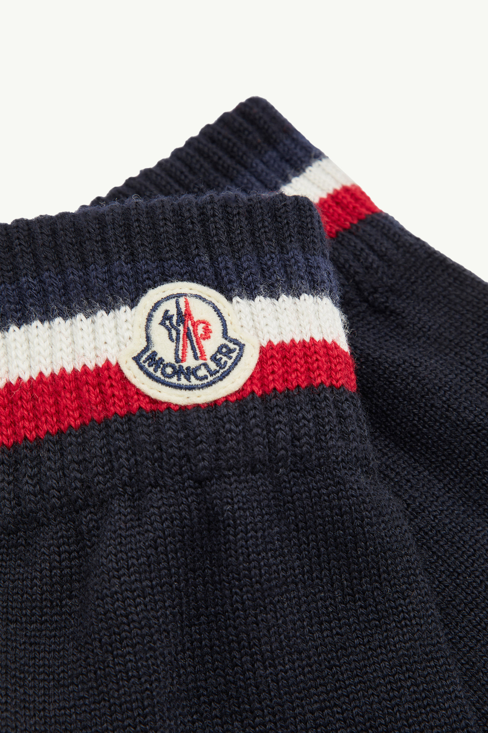 Tricolour Wool Gloves Men Navy Blue Moncler 2