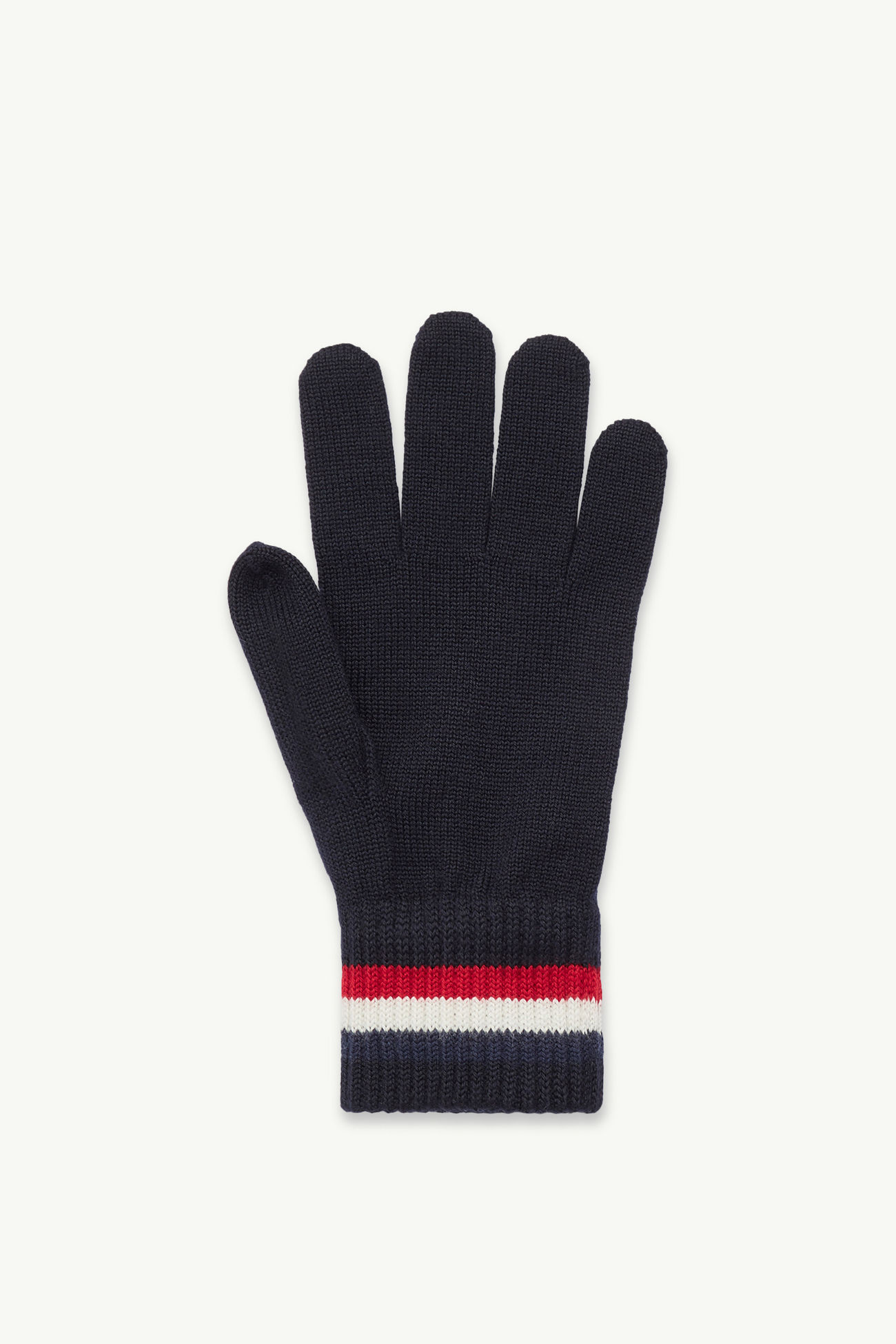 Tricolor Wool Gloves Men Navy Blue Moncler 3