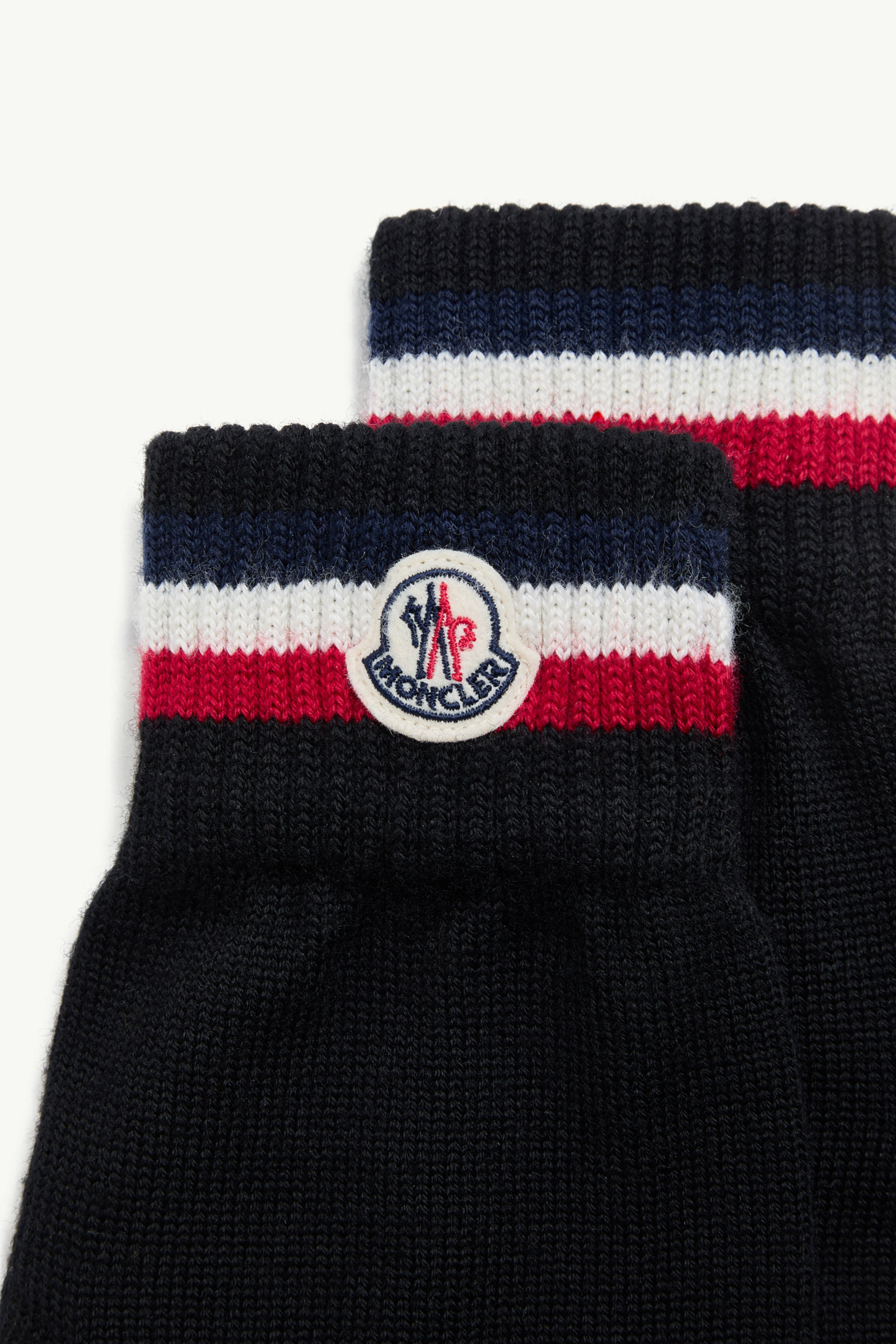 Tricolour Wool Gloves Men Black Moncler 3
