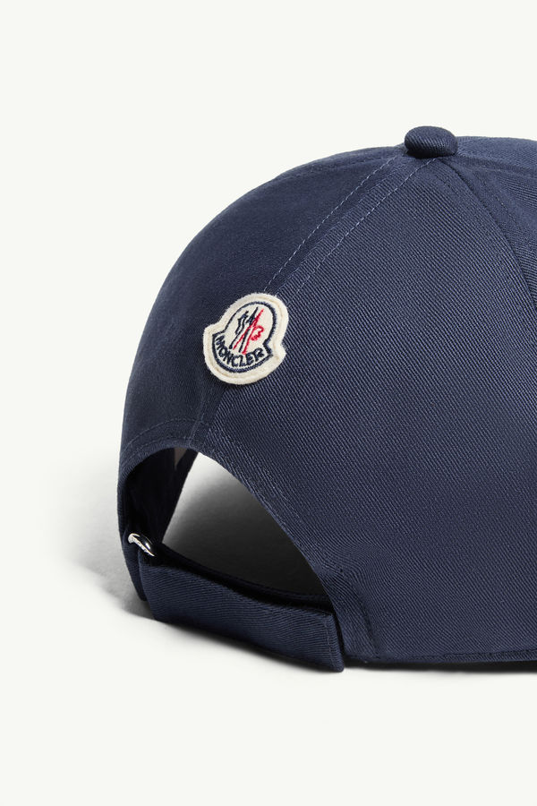 Monogram Cotton Gabardine Baseball Cap Men Blue Moncler 3