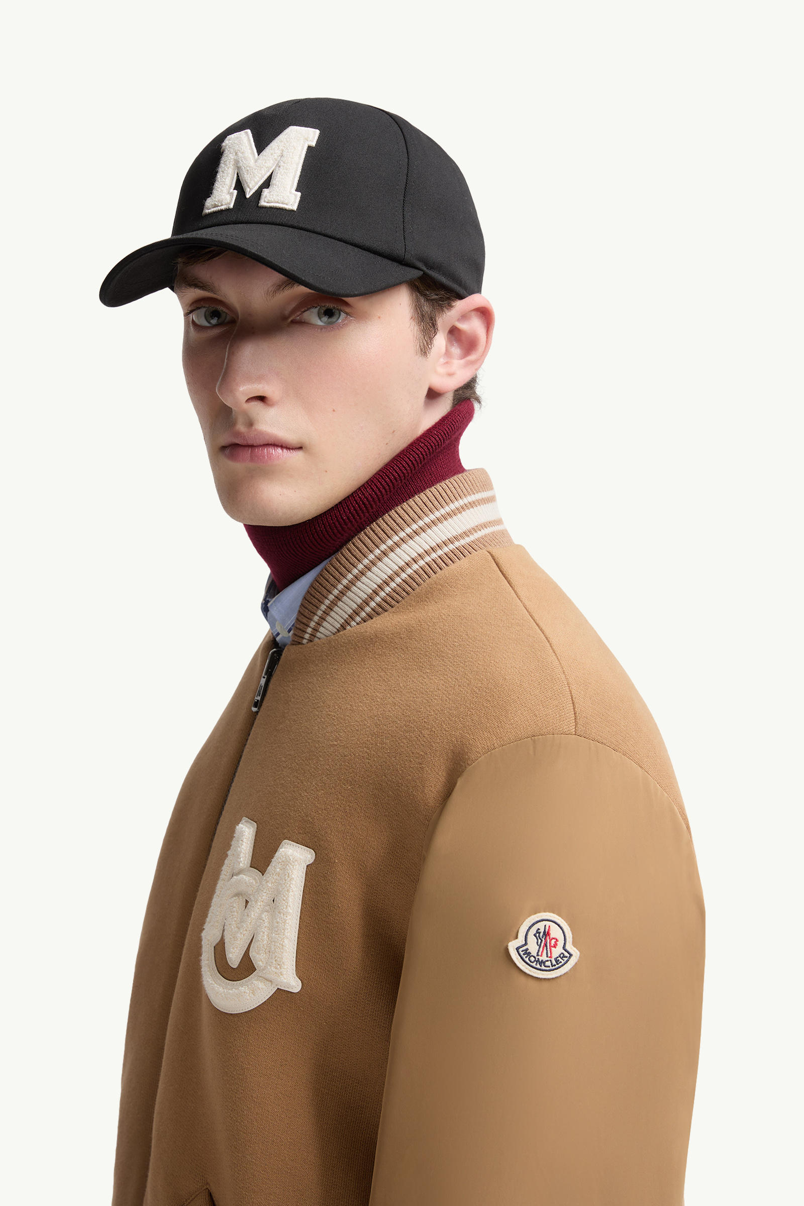 Baseballkappe aus Baumwoll-Gabardine mit Monogramm Herren Schwarz Moncler 1