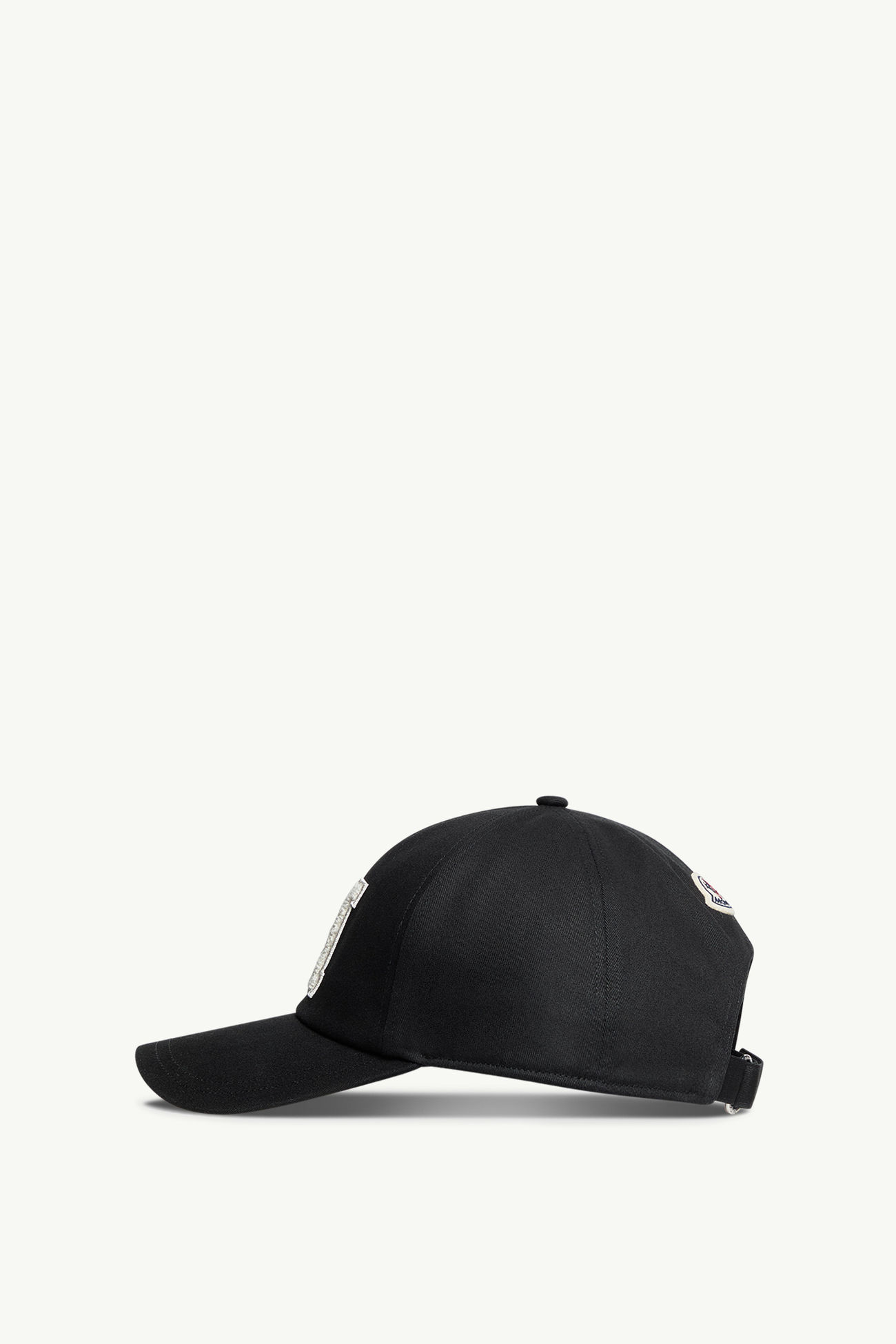 Monogram Cotton Gabardine Baseball Cap Men Black Moncler 2