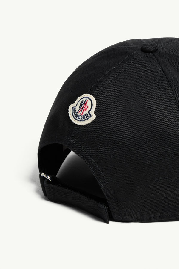 Monogram Cotton Gabardine Baseball Cap Men Black Moncler 3