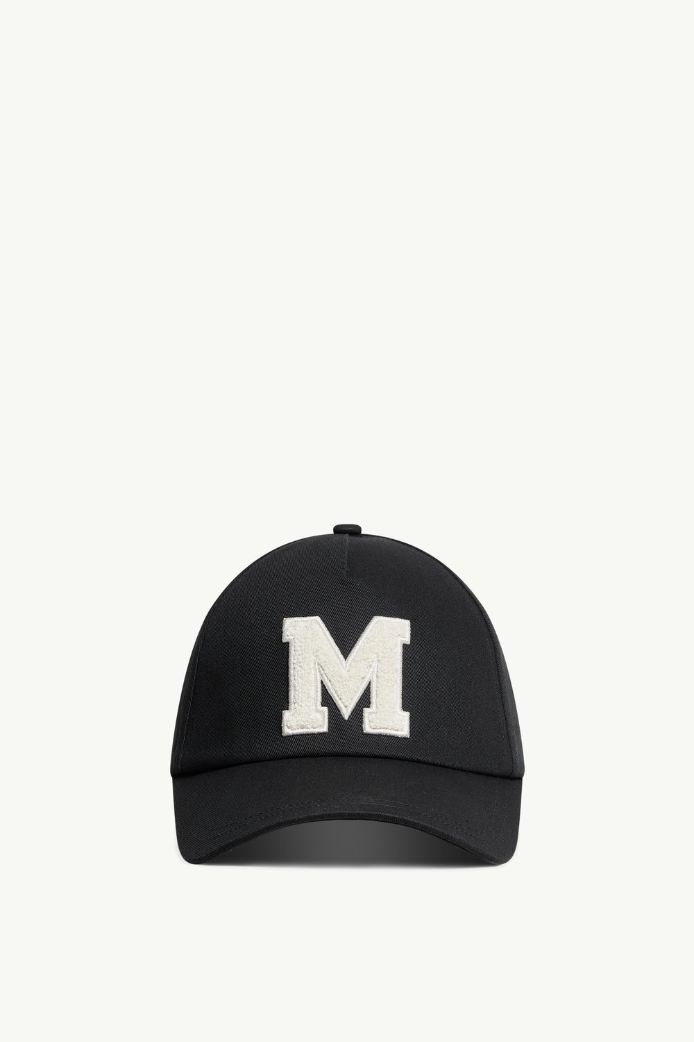 Monogram Cotton Gabardine Baseball Cap Men Black Moncler 0