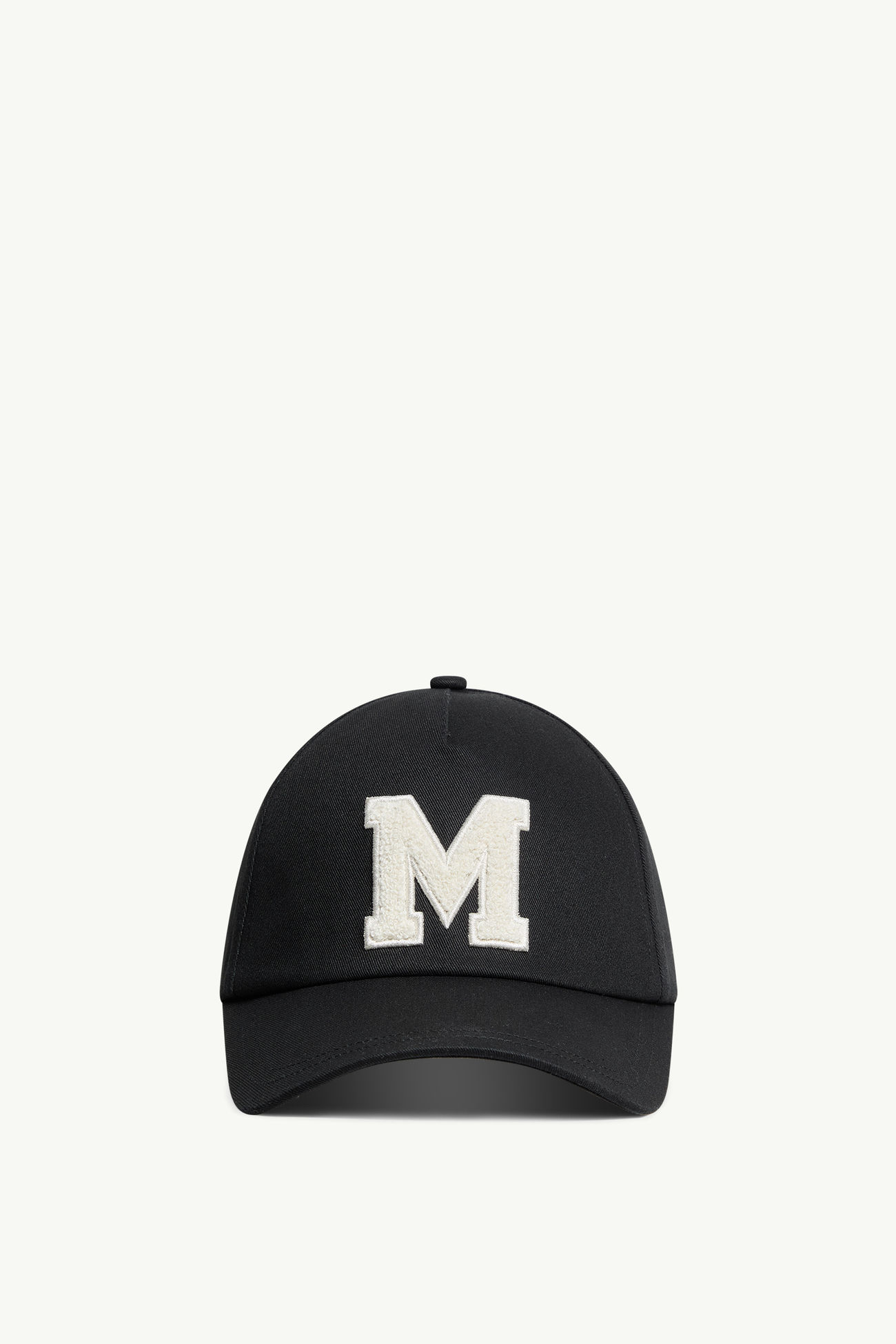 Monogram Cotton Gabardine Baseball Cap Men Black Moncler 0