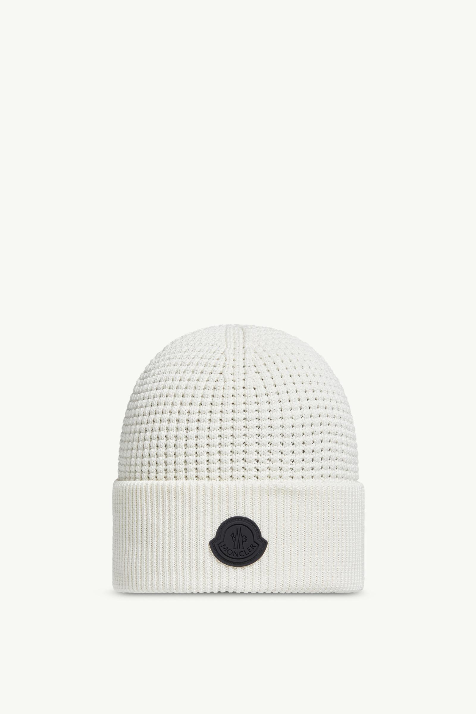 White Logo Cotton Beanie - Hats & Beanies for Men | Moncler US