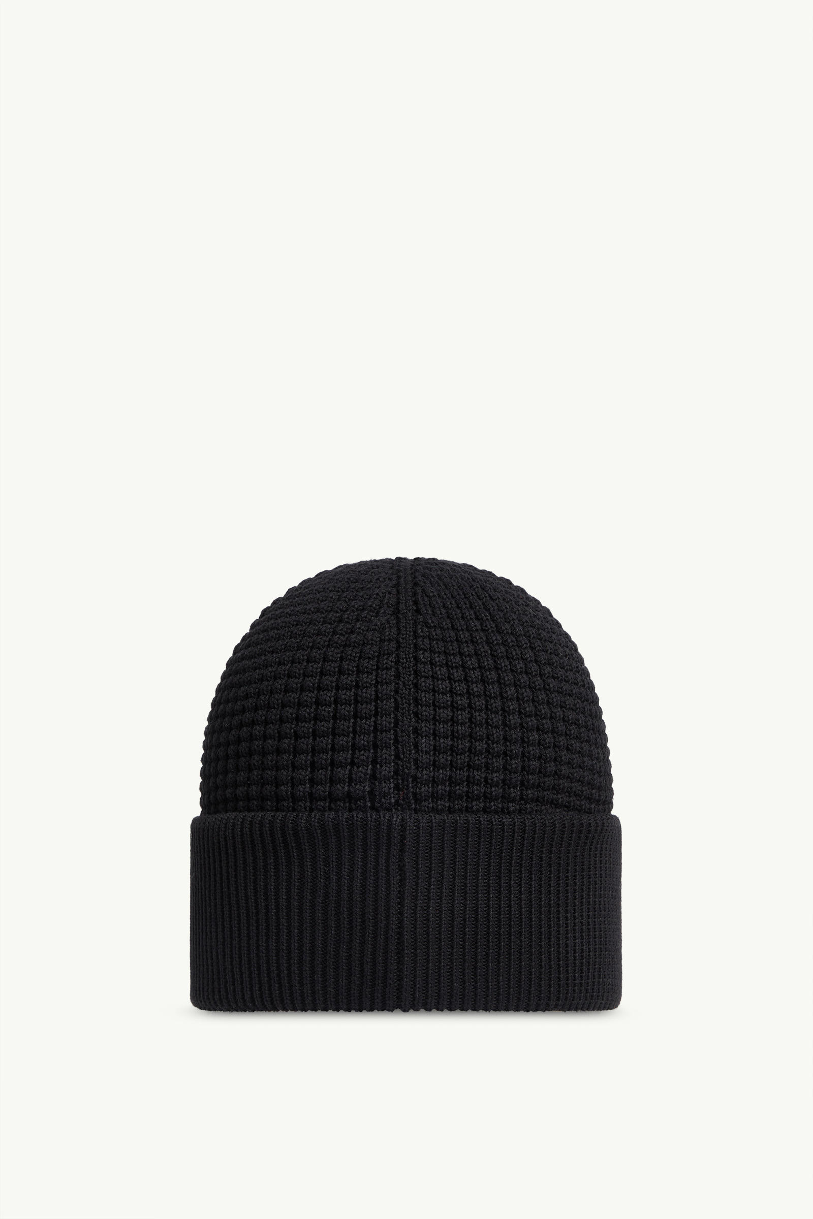 Logo Cotton Beanie Men Black Moncler 3