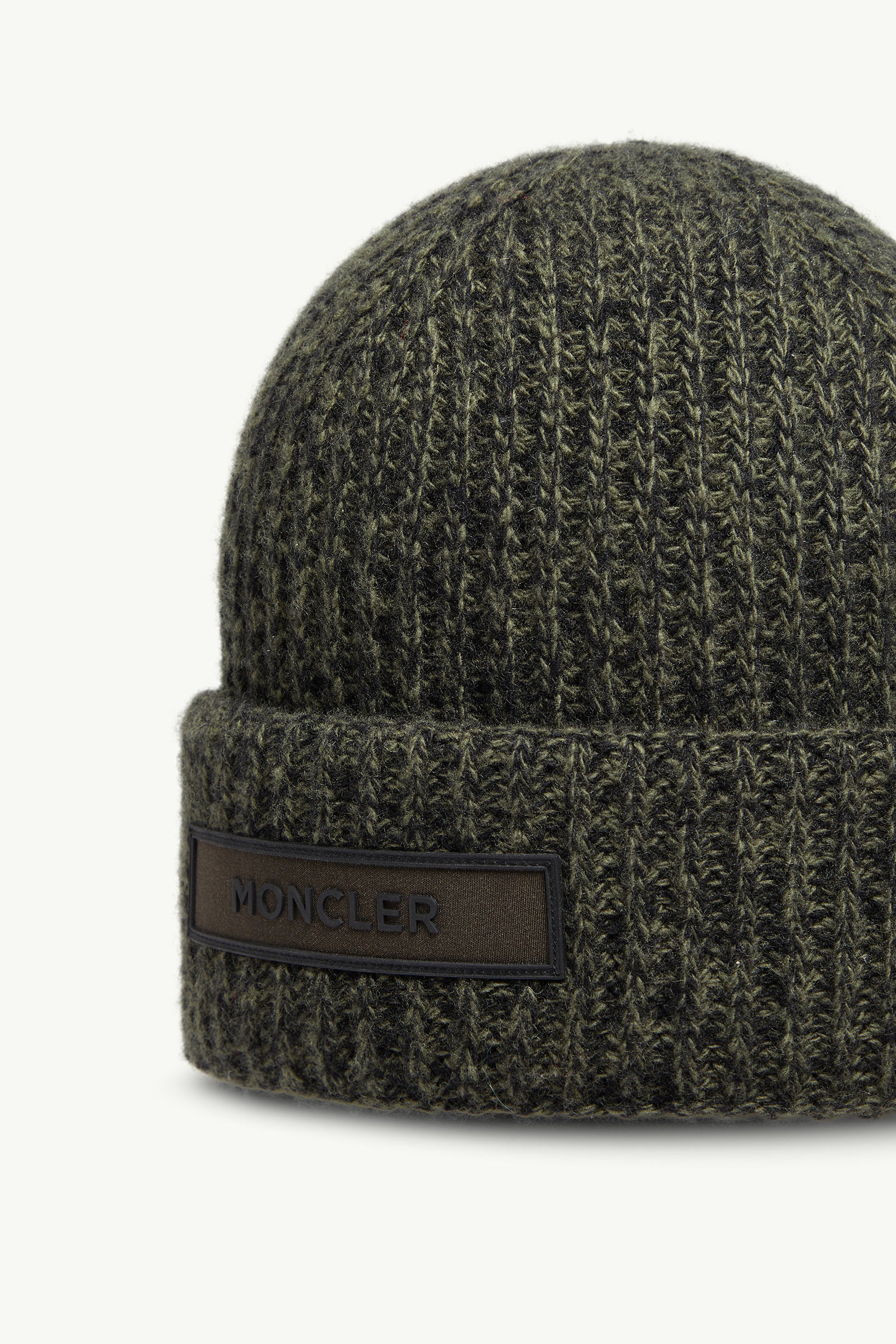 Berretto in Lana Mouliné e Cashmere Uomo Verde Scuro Moncler 2