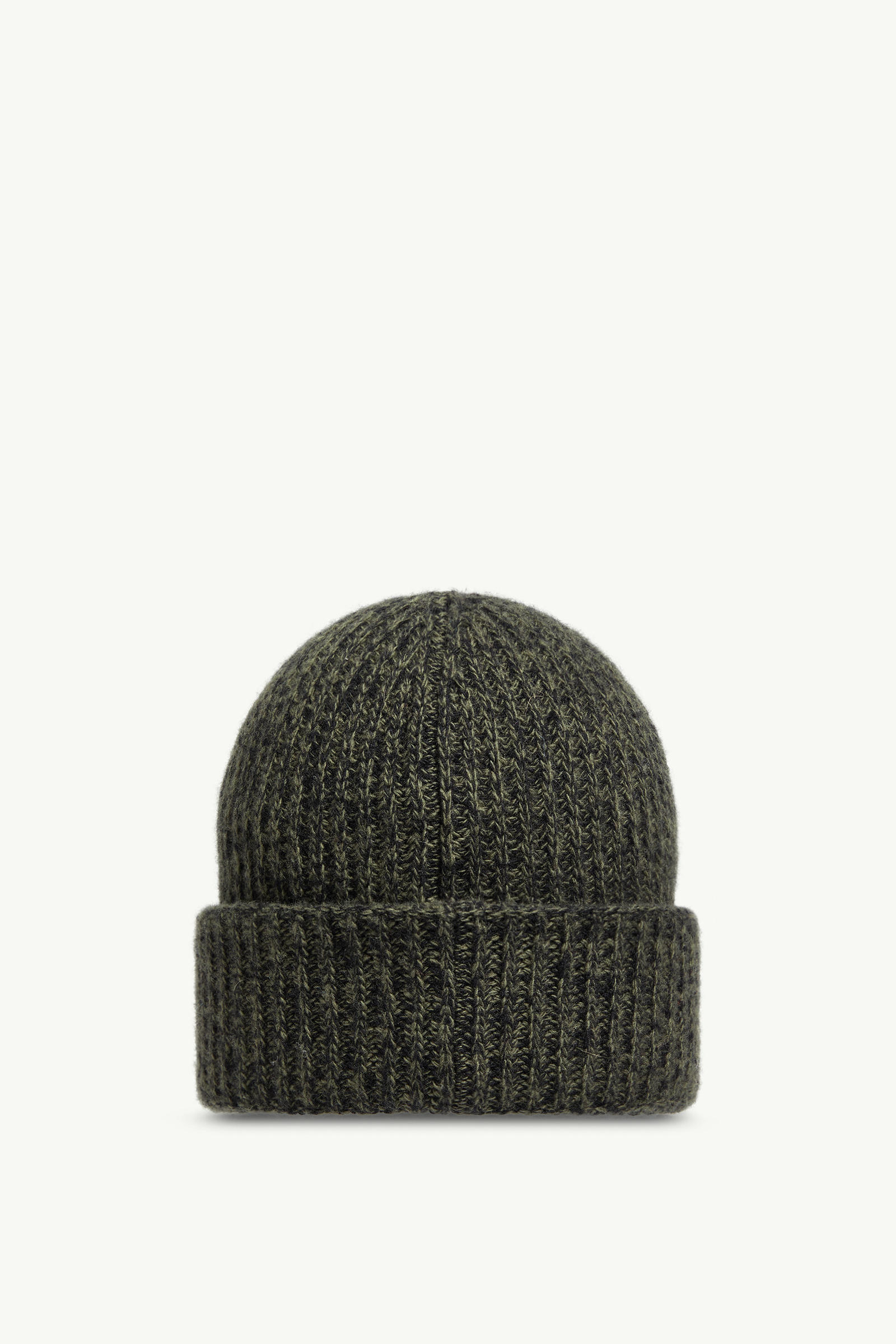 Berretto in Lana Mouliné e Cashmere Uomo Verde Scuro Moncler 3